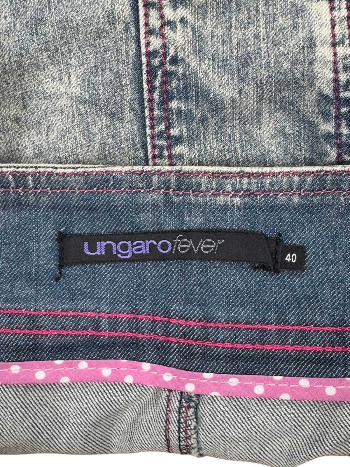 Other Ungaro Fever Denim Mini Skirt FullZip Garment Dyed size 40 Size 27" / US 4 / IT 40 - 11 Thumbnail