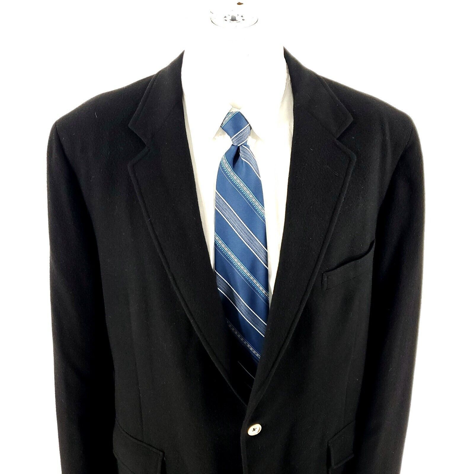 Designer Joe Frank 100% Cashmere 2 Button Sport Coat 44L Black Blazer Size 44L - 1 Thumbnail
