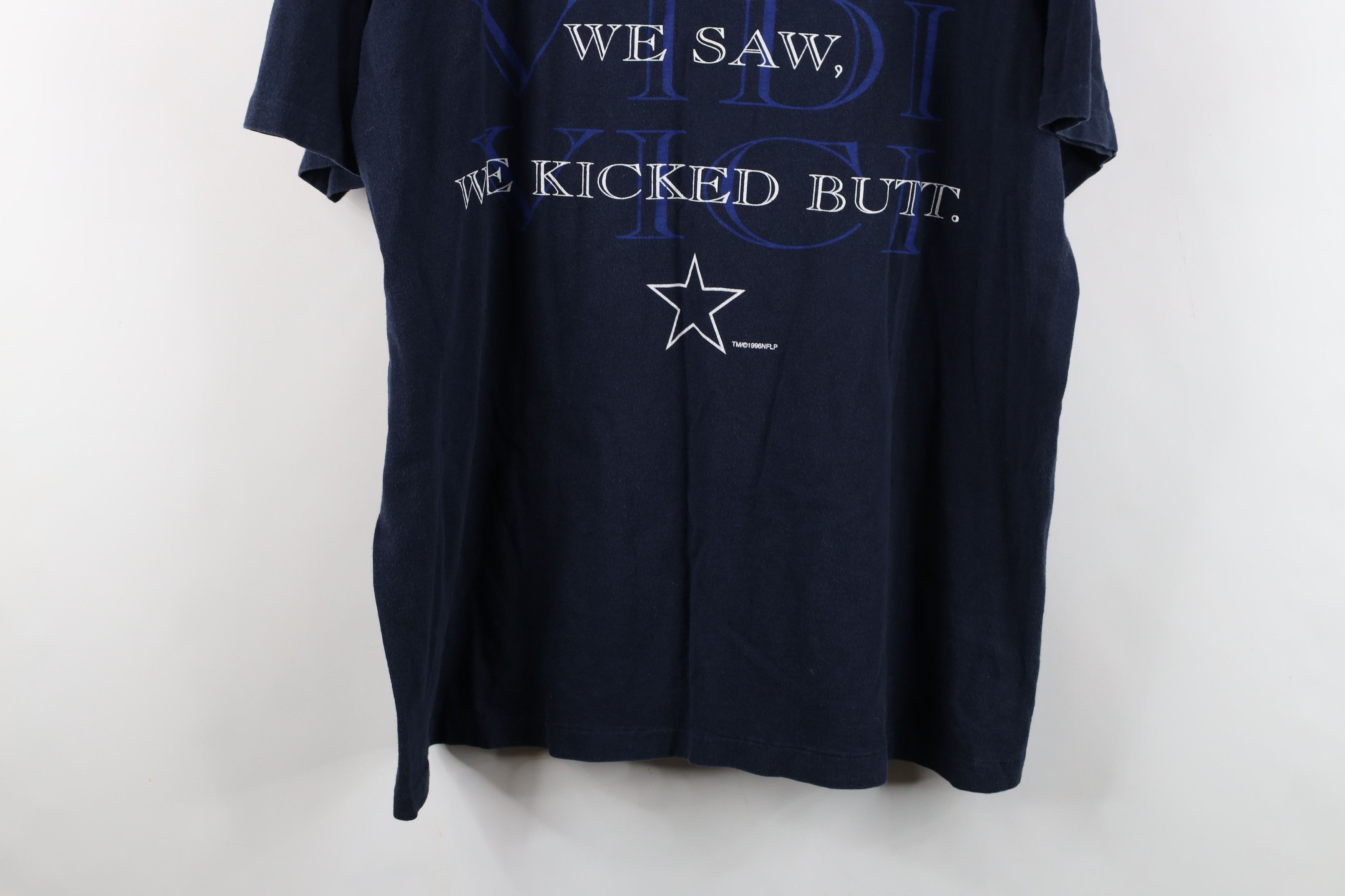 Vintage Vintage 90s Dallas Cowboys Football Helmet T-Shirt Blue USA Size US XL / EU 56 / 4 - 15 Thumbnail