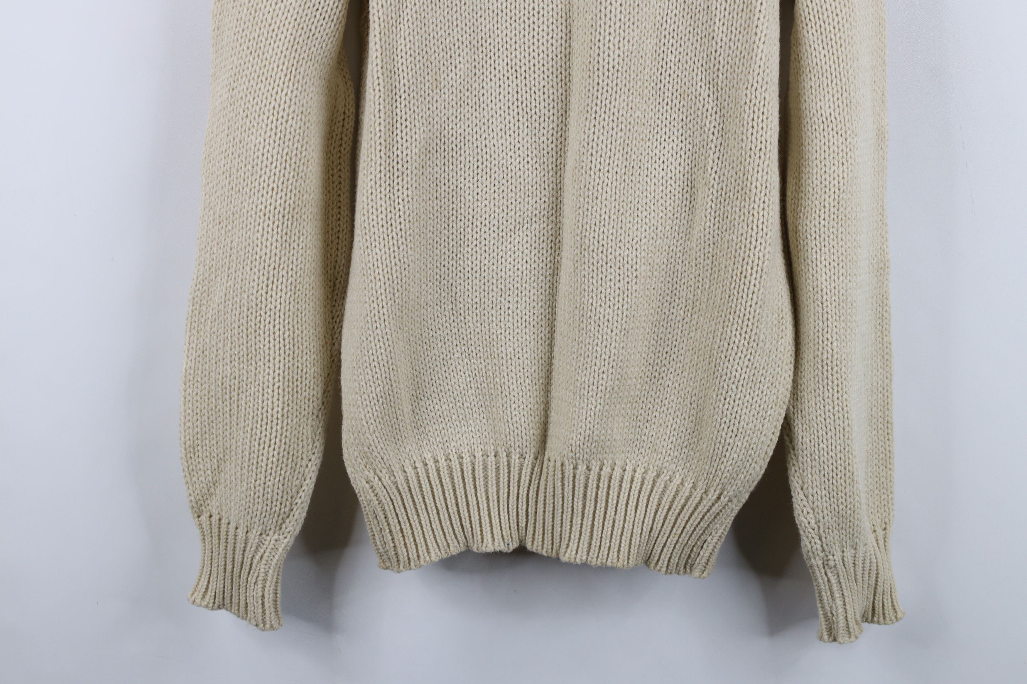 Vintage Deadstock Vintage 70s Streetwear Chunky Knit Sweater Beige Size M / US 6-8 / IT 42-44 - 14 Thumbnail