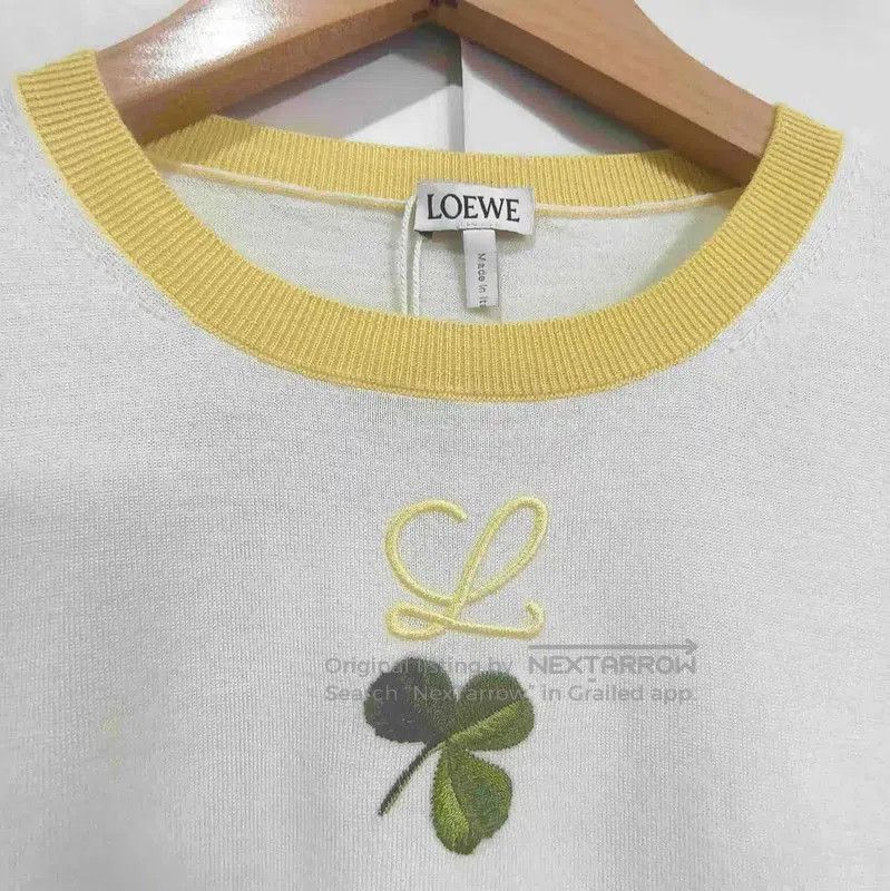 Loewe Loewe Summer White Wool Short Sleeve Tee . Size L / US 10 / IT 46 - 3 Thumbnail