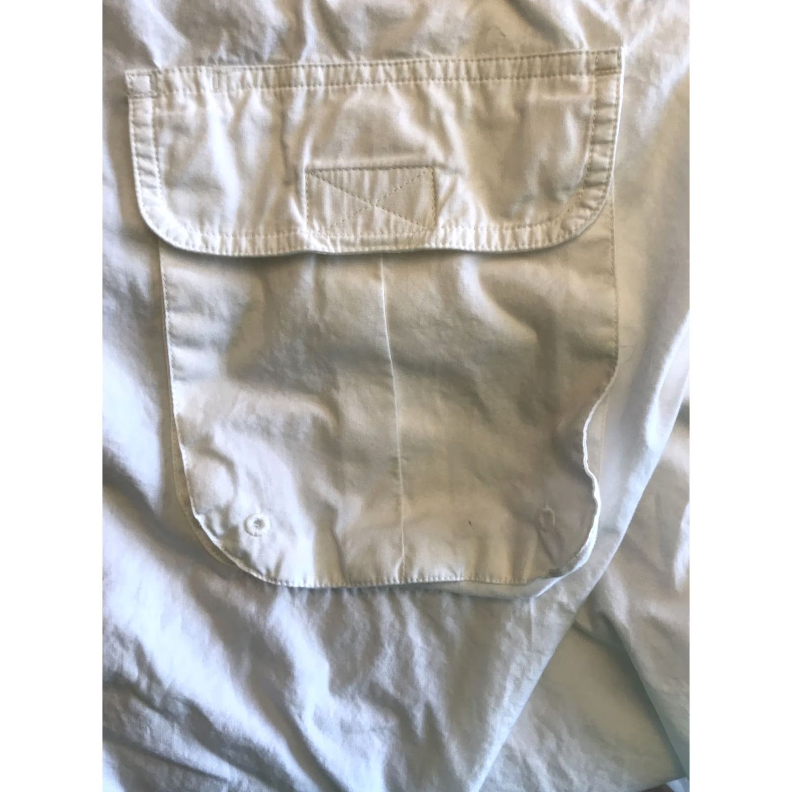 Vintage World Wide Sportsman Button-Up Shirt Mens 3XL White Vented Short Sleeve Casual Cotton Logo Pocket Breathing Regular Size US XXL / EU 58 / 5 - 7 Thumbnail