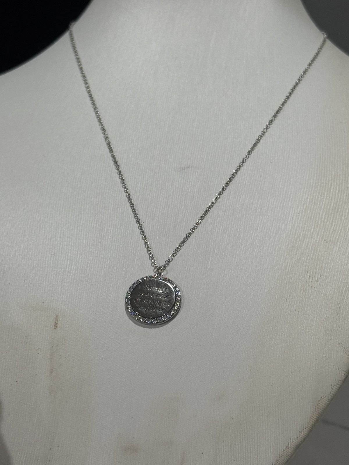 Sterling Silver 925 Sterling Silver Family Circle Necklace | CZ Halo Pendant Size ONE SIZE - 1 Thumbnail