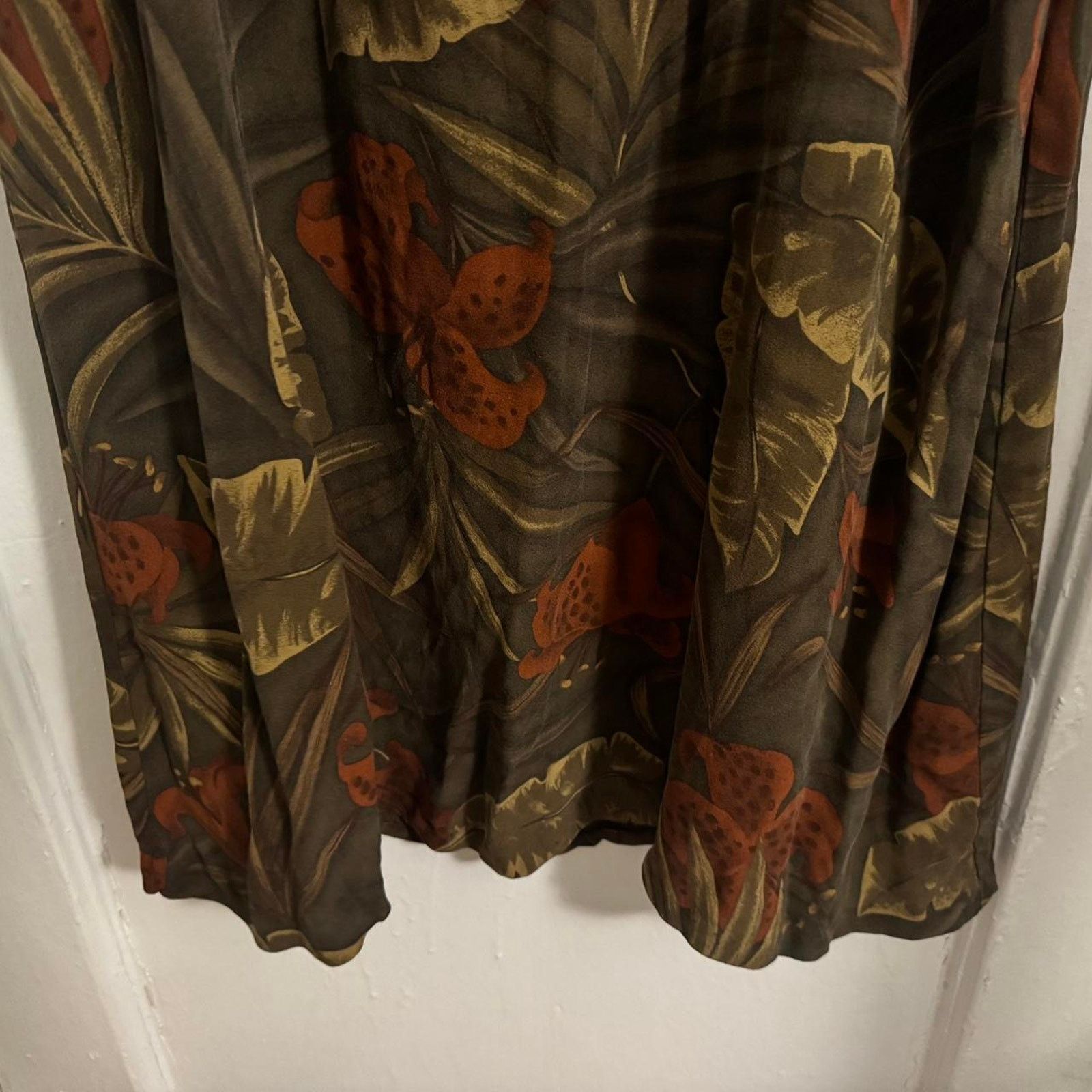 Jones New York 100% Silk Vintage Jones New York Tropical Skirt Whimsygoth Size 34" / US 12 / IT 48 - 5 Thumbnail