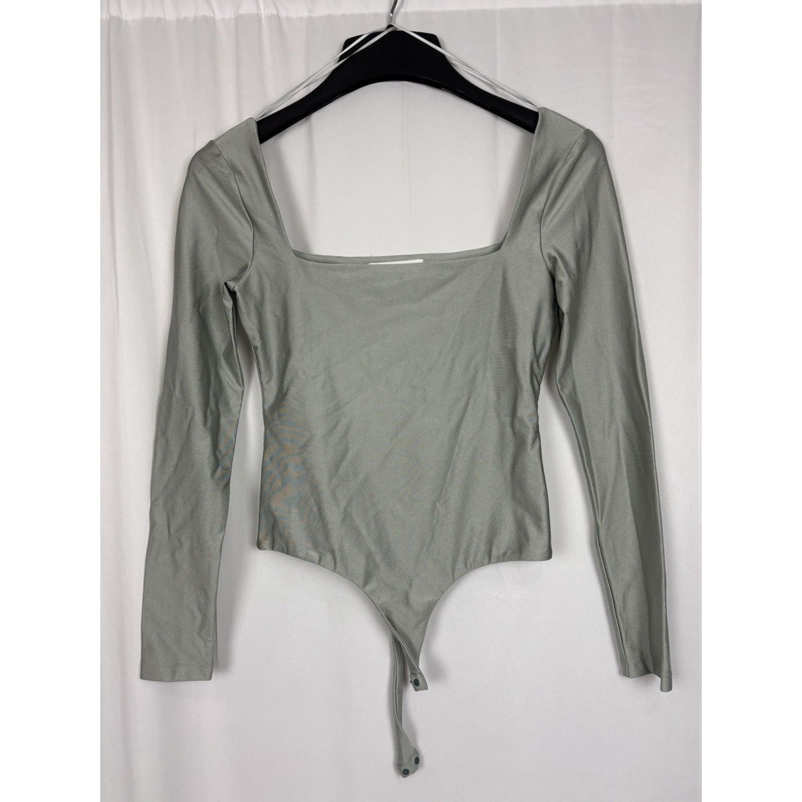 Other Elodie Mint Shimmer Square Neck Long Sleeve Bodysuit Size S Size S / US 4 / IT 40 - 1 Thumbnail