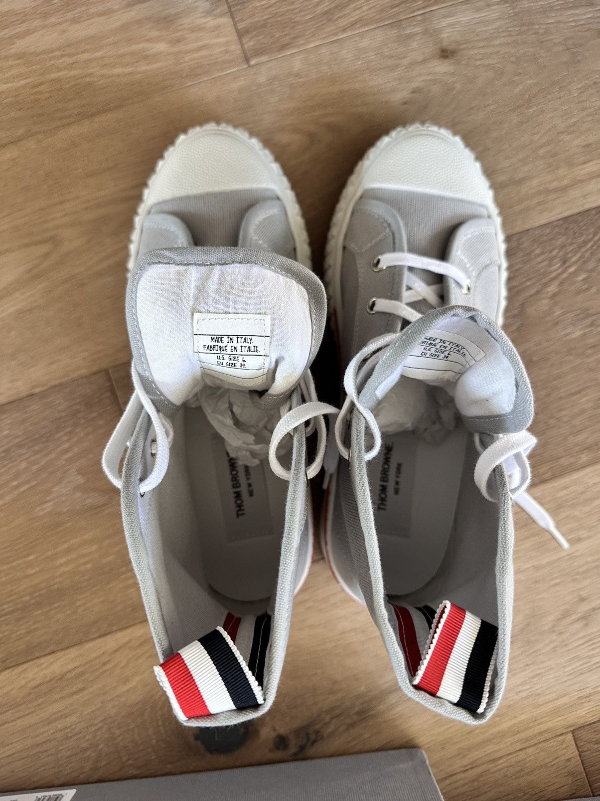 Thom Browne New Thom Browne Grey Collegiate High Top Trainer - size 6 Size US 6 / EU 39 - 3 Thumbnail