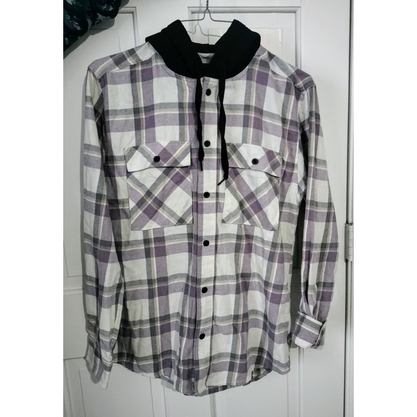 Other NoBo Mens Small Button Up Flannel Hooded Shacket Shirt Plaid Size US S / EU 44-46 / 1 - 19 Thumbnail