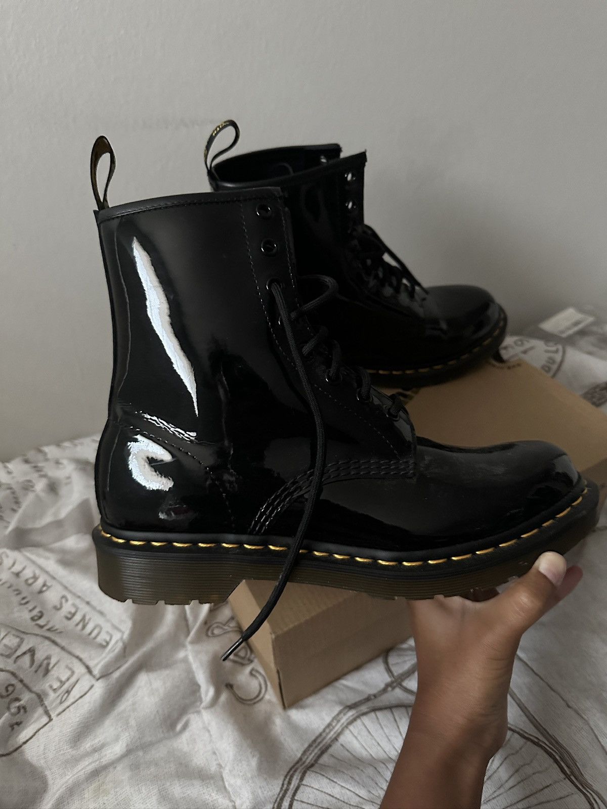 Dr. Martens Black patent leather boots Size US 10 / IT 40 - 5 Thumbnail