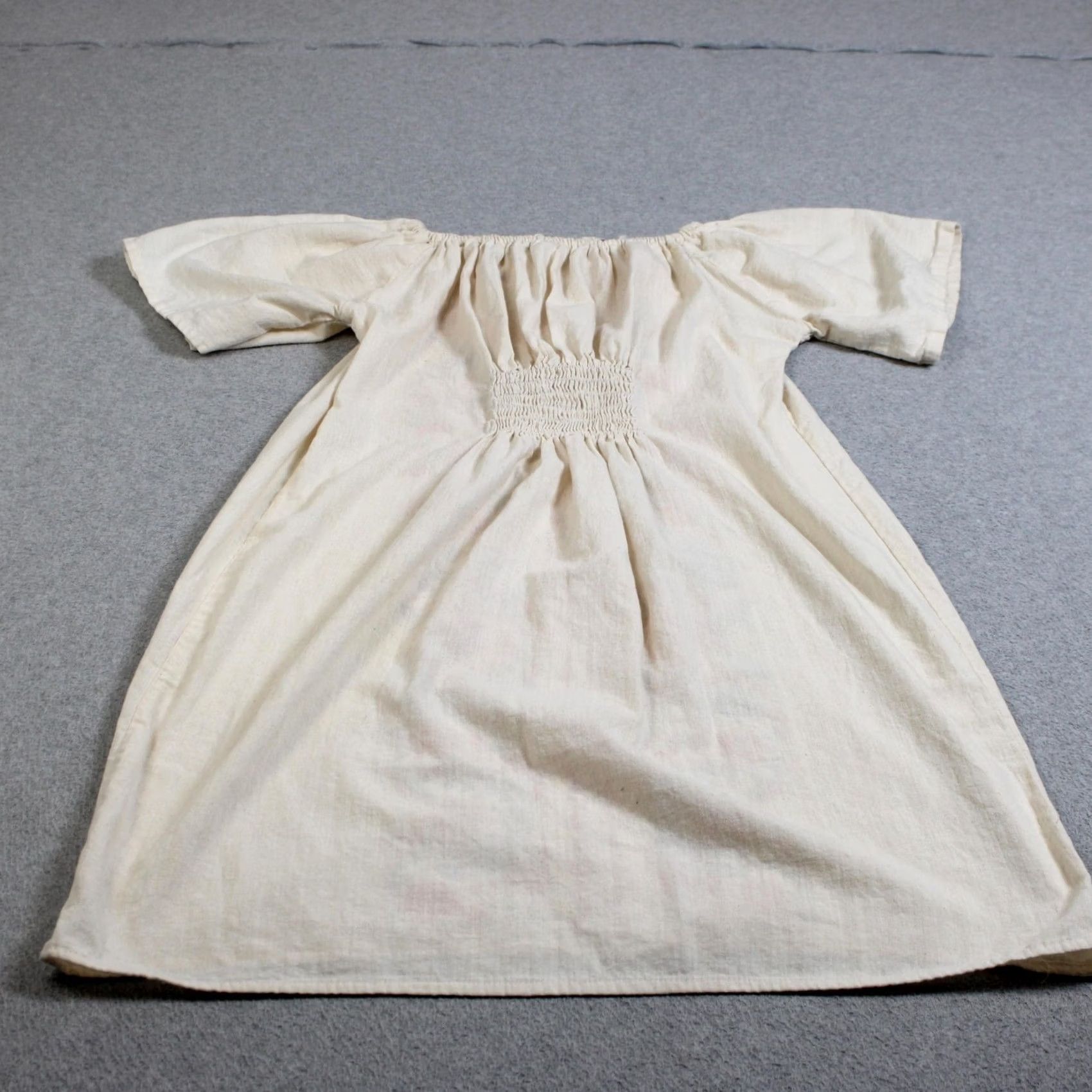 Vintage VINTAGE Mexican Embroidered Floral Dress Medium Cream Floral Peasant Boho Tunic Retro Dress Size ONE SIZE - 2 Thumbnail