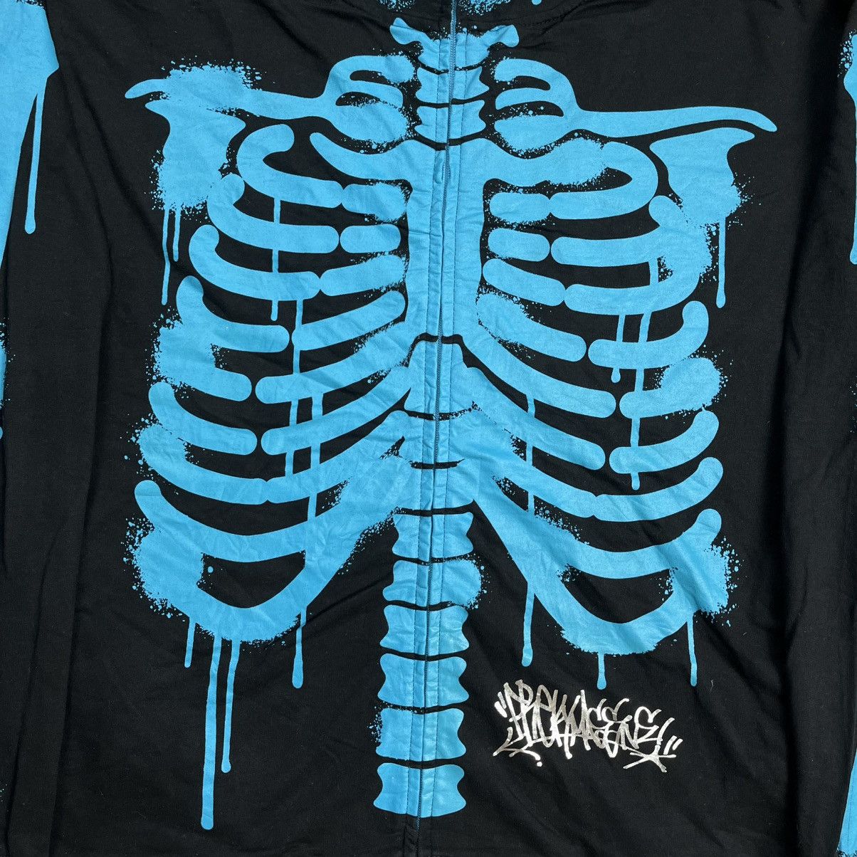 Japanese Brand Freaky massive skeleton full zip thumbhole zip hoodie Size US XL / EU 56 / 4 - 5 Thumbnail