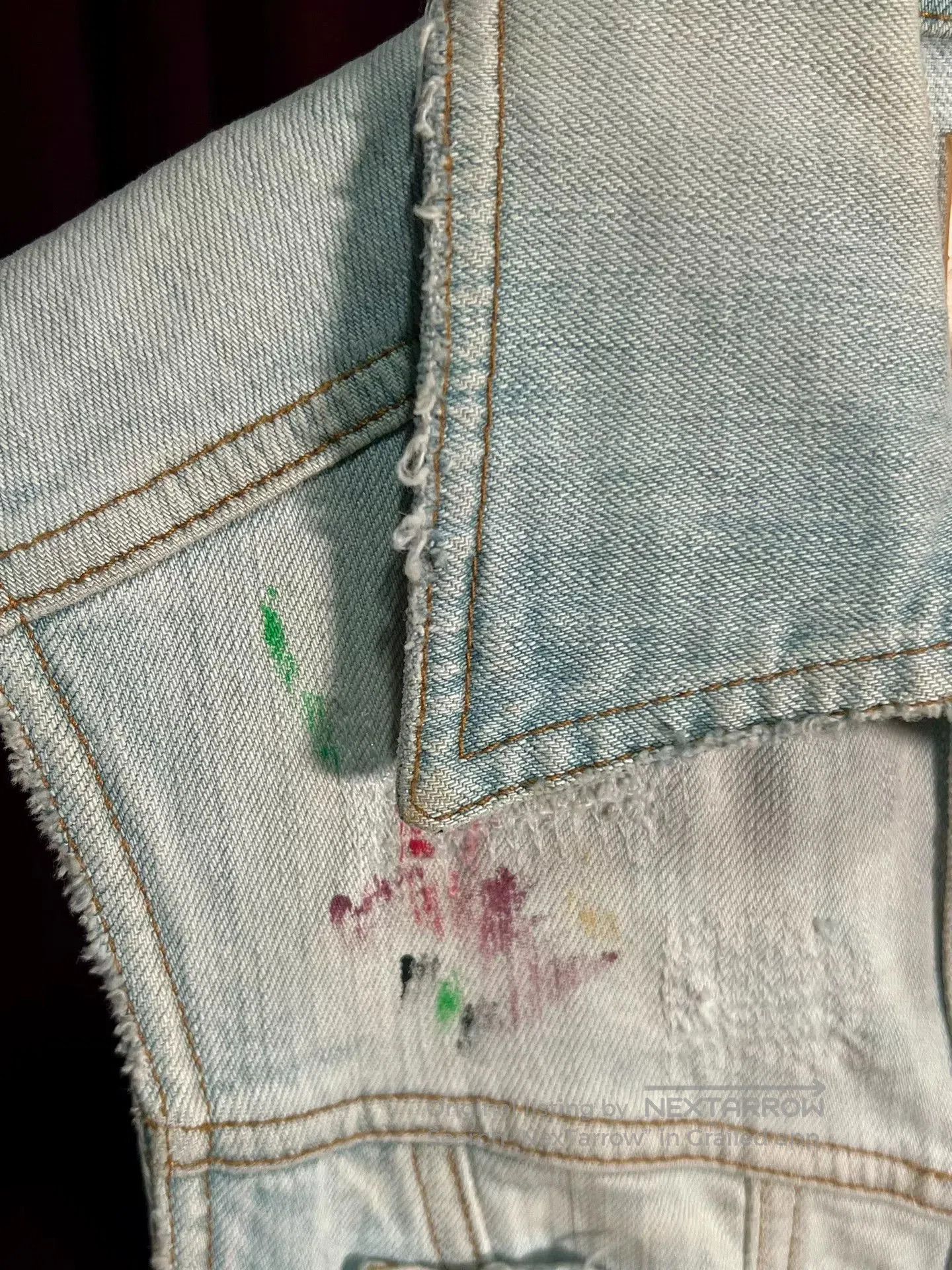John Galliano John Galliano Distressed Denim Vest with Paint. Size M / US 6-8 / IT 42-44 - 5 Thumbnail