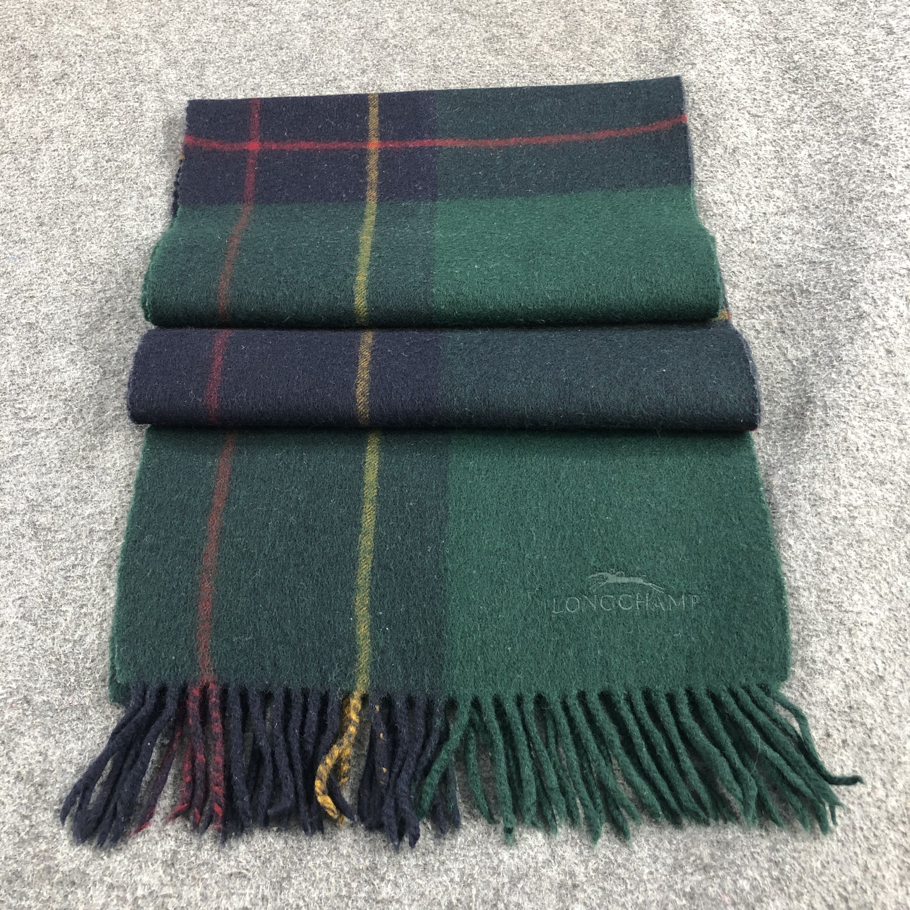 Longchamp Longchamp Tartan Wool Scarf Muffler V855 Size ONE SIZE - 2 Thumbnail