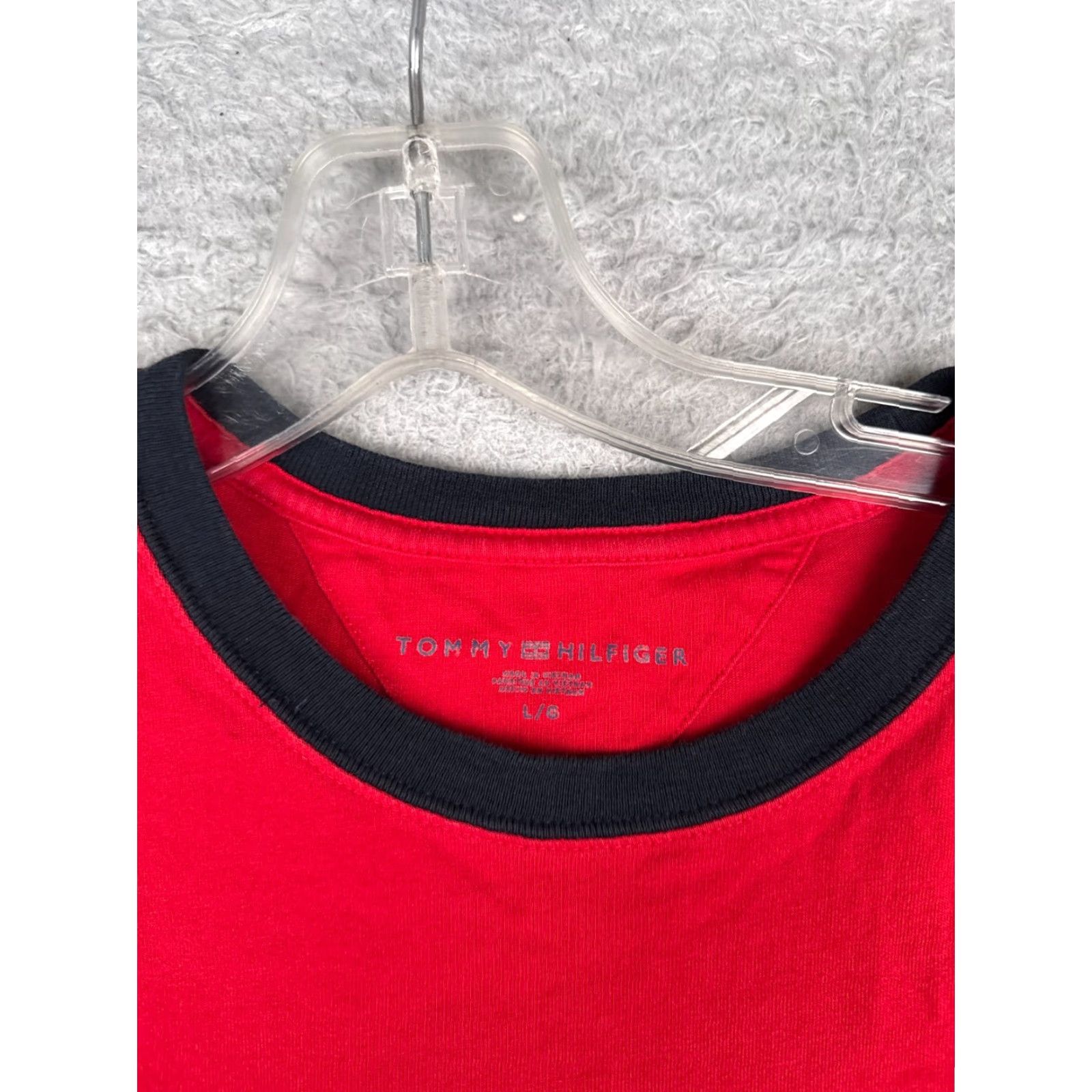 Tommy Hilfiger Tommy Hilfiger Shirt Adult Large Red Crew Neck Short Sleeve 100% Cotton Men's T-Shirt Size US L / EU 52-54 / 3 - 7 Thumbnail