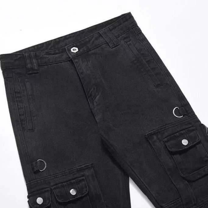 Japanese Brand × Jean Black multi-pocket micro-flare wide-leg jeans Size US 30 / EU 46 - 8 Thumbnail