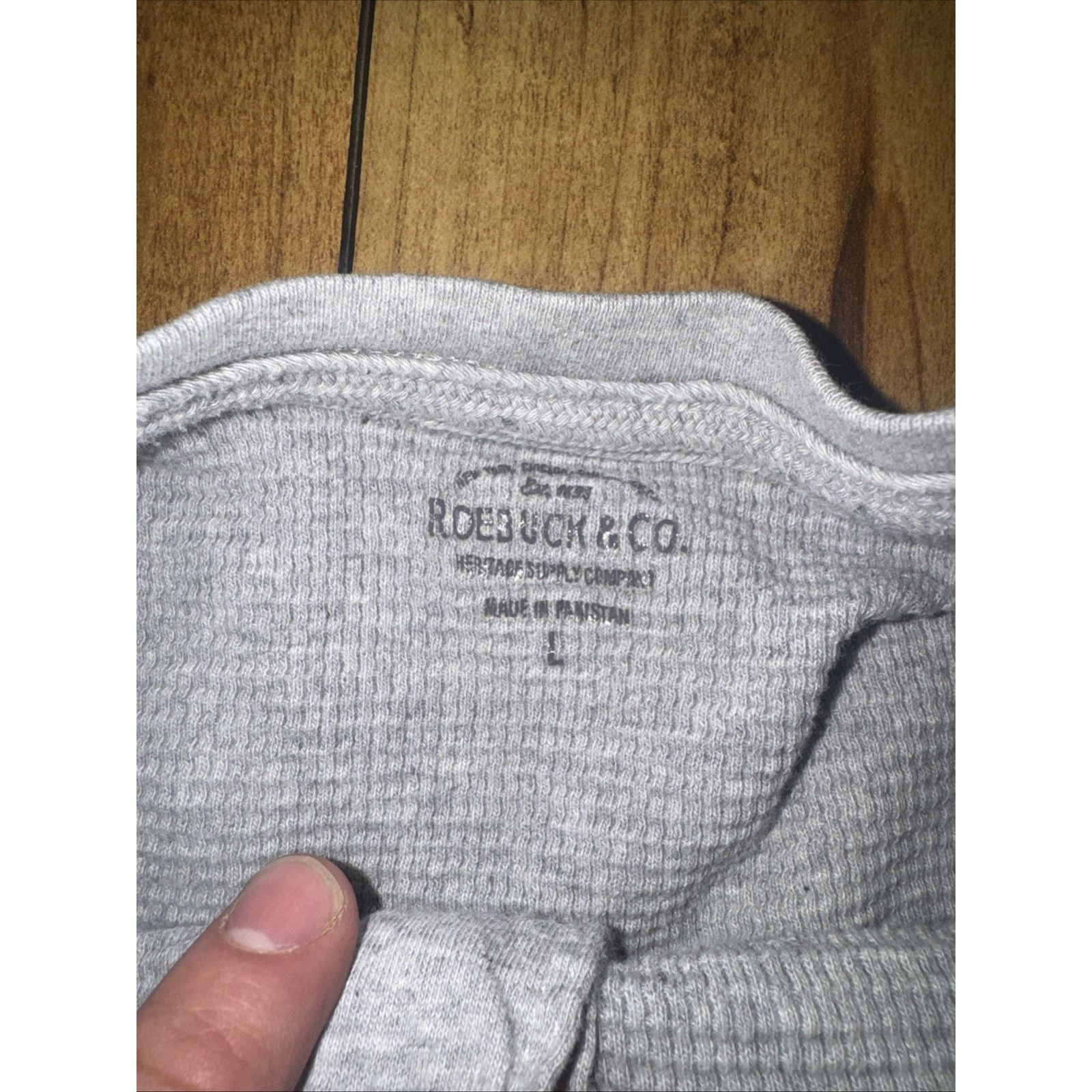 Sears × Vintage Vintage Roebuck & Co Henley Thermal Long Sleeve Gray L 20x24 Size US L / EU 52-54 / 3 - 4 Thumbnail