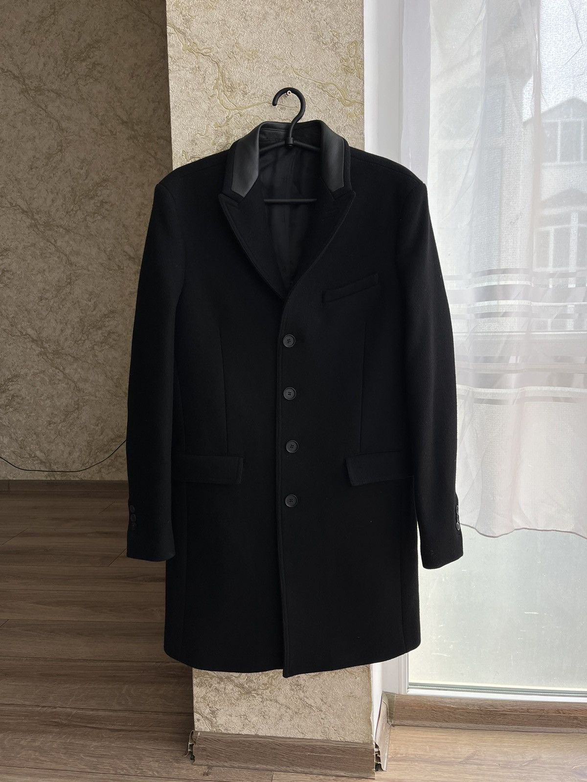 Image of Italian Designers x The Kooples Wool Coat in Black, Men's (Size Small)