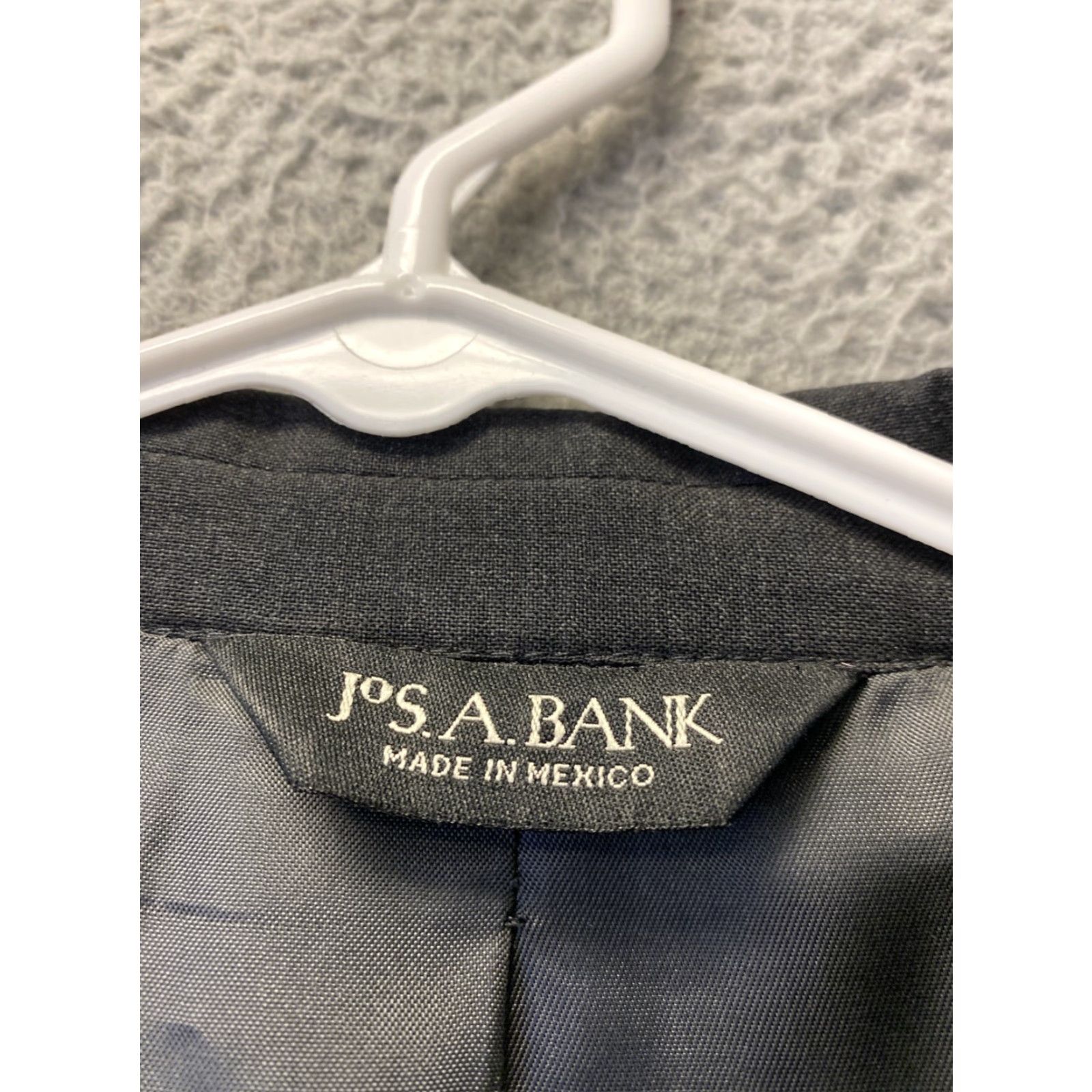 Vintage Jos A Bank Suit Jacket 42L Gray Wool Solid Luxury Governor? Size 42L - 3 Thumbnail