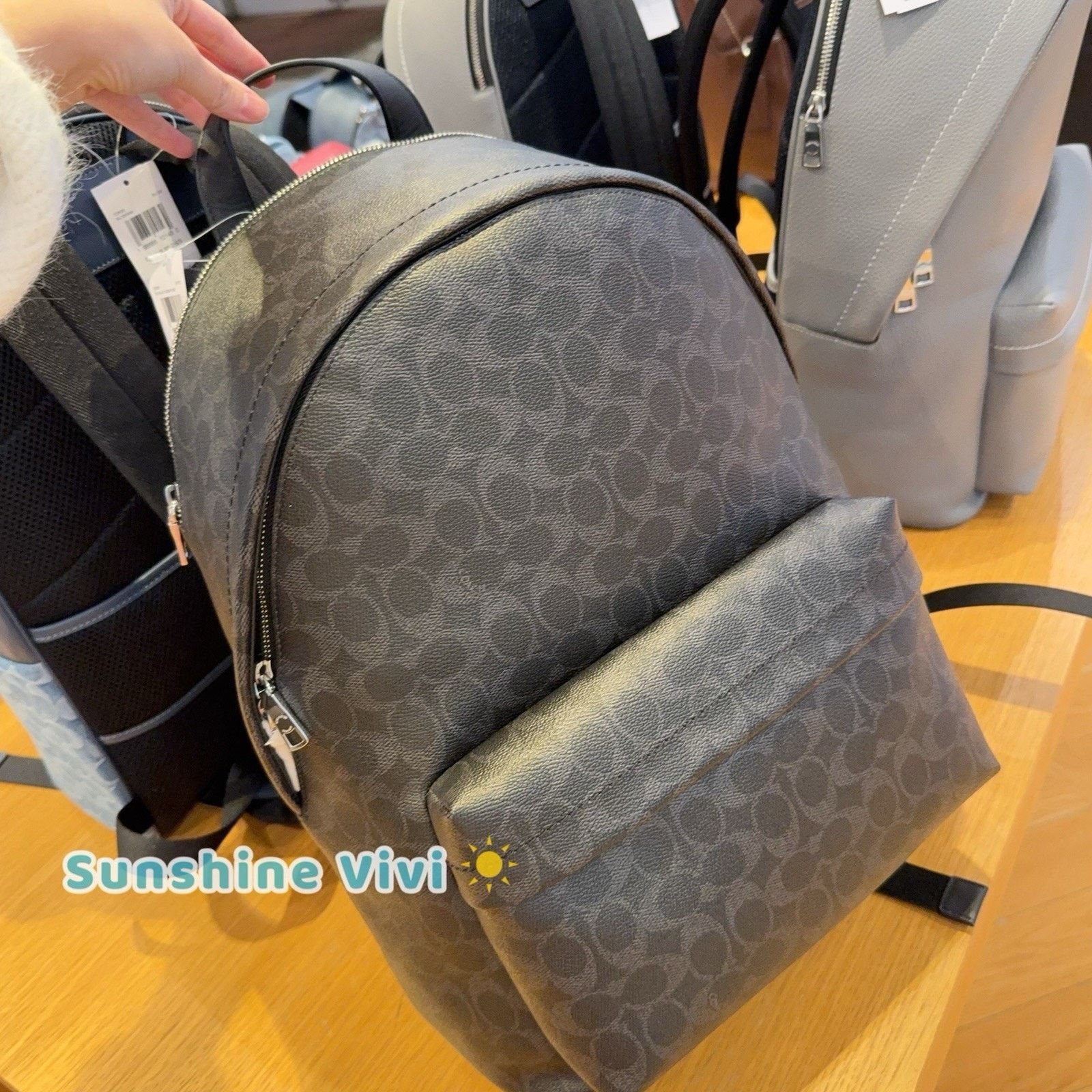 Coach NWT Coach Taylor Backpack Silver/Black Signature CDX95 Size ONE SIZE - 5 Thumbnail
