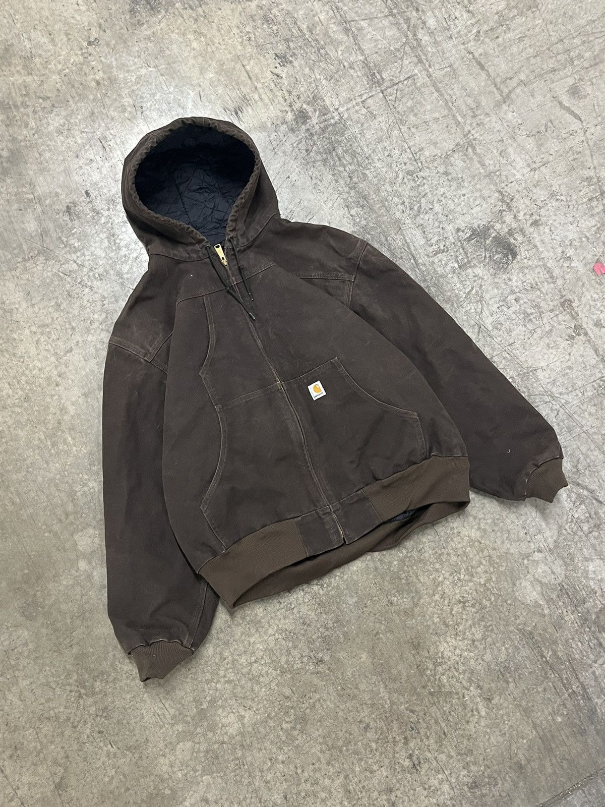 Carhartt × Vintage Carhartt mocha brown hooded Sherpa lined vintage jacket hype Size US XXL / EU 58 / 5 - 2 Thumbnail