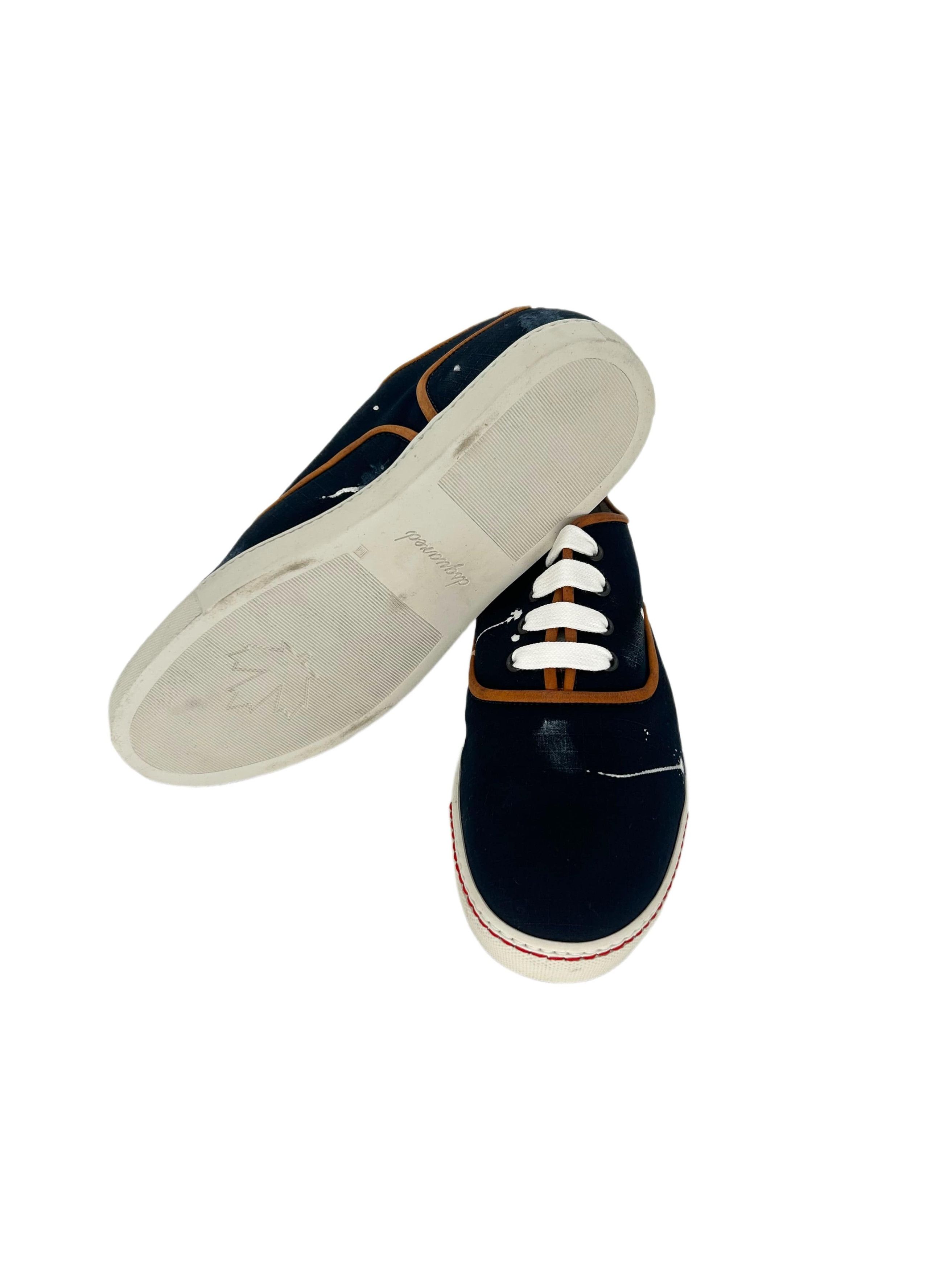 Dsquared2 DSQ2 Dark Blue Ripstop Canvas Deck Trainers Size US 12 / EU 45 - 5 Thumbnail