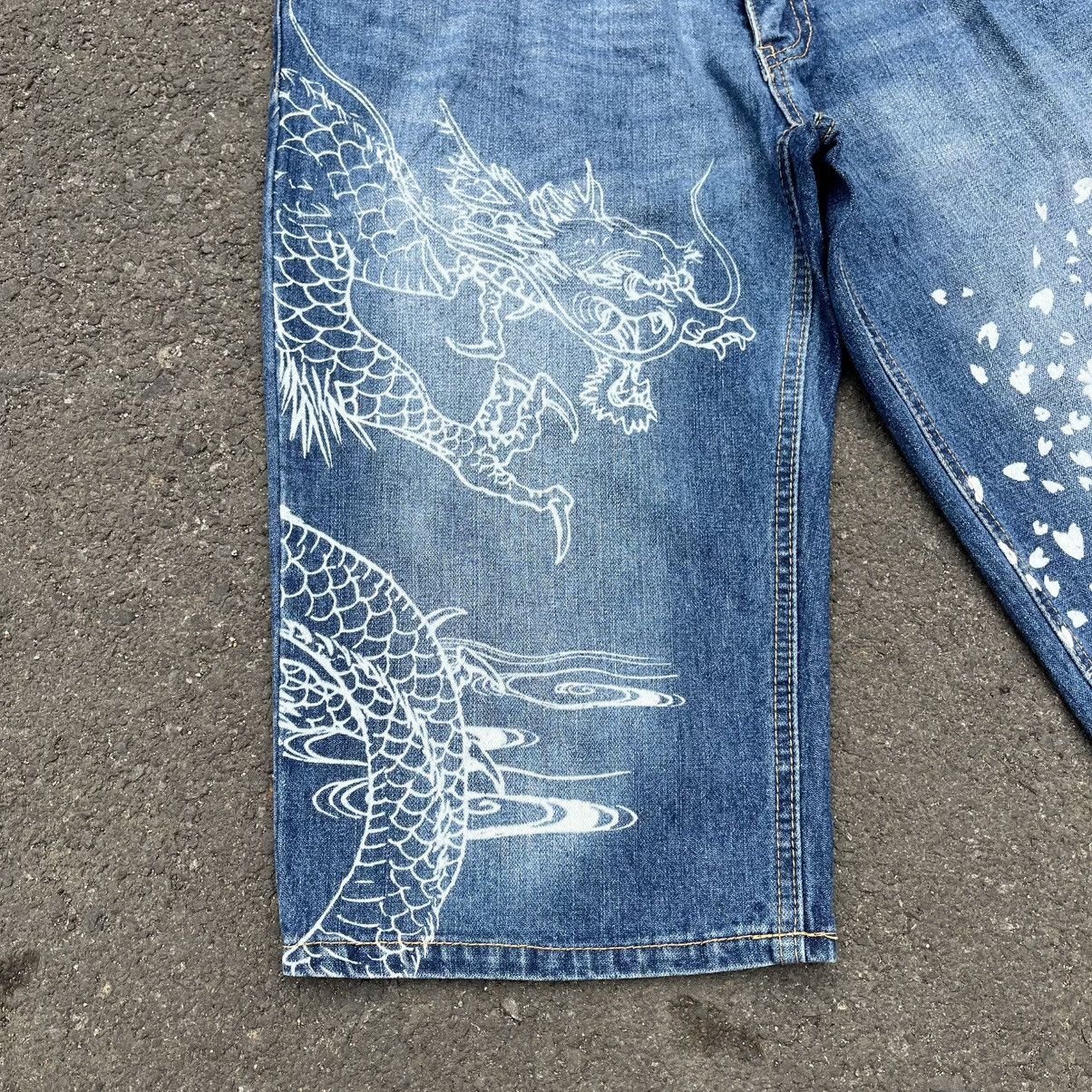 Karakuri Tamashii Karakuri Tamashii Style Dragon Printed Short Jeans Size US 30 / EU 46 - 3 Thumbnail