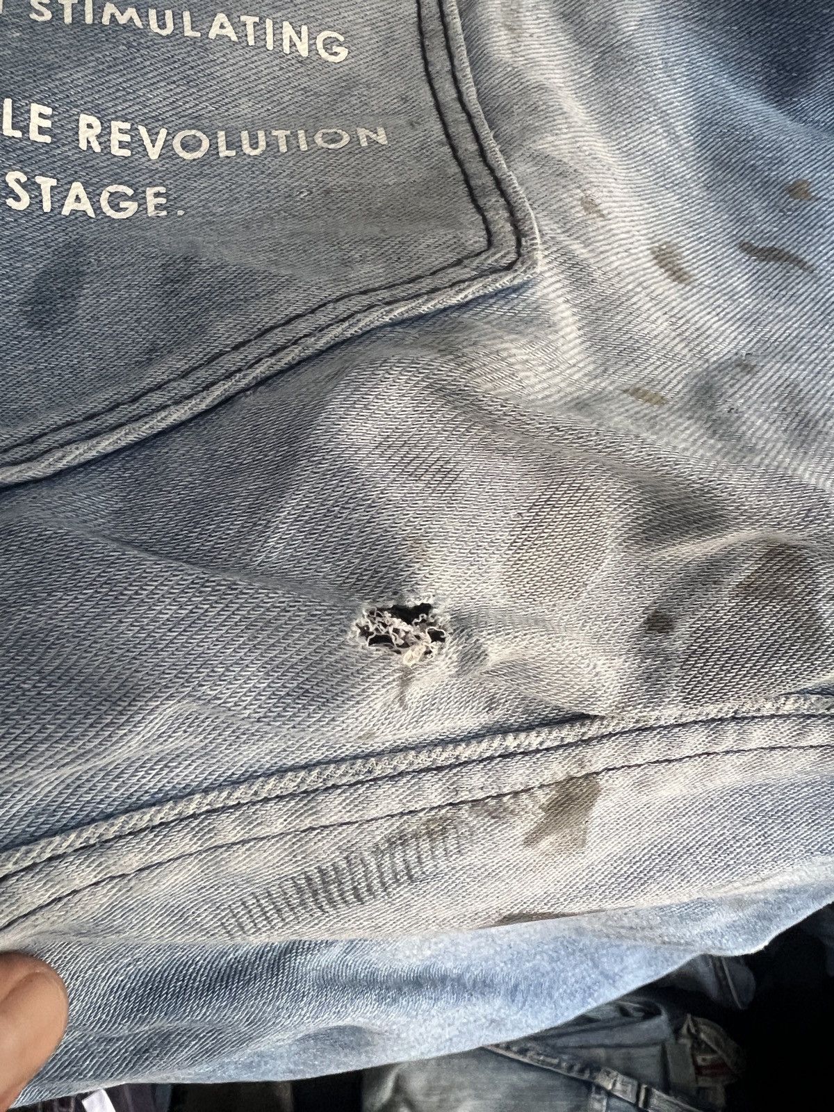 Japanese Brand 🔥Iz Frontier Distressed Denim Size US 34 / EU 50 - 13 Thumbnail