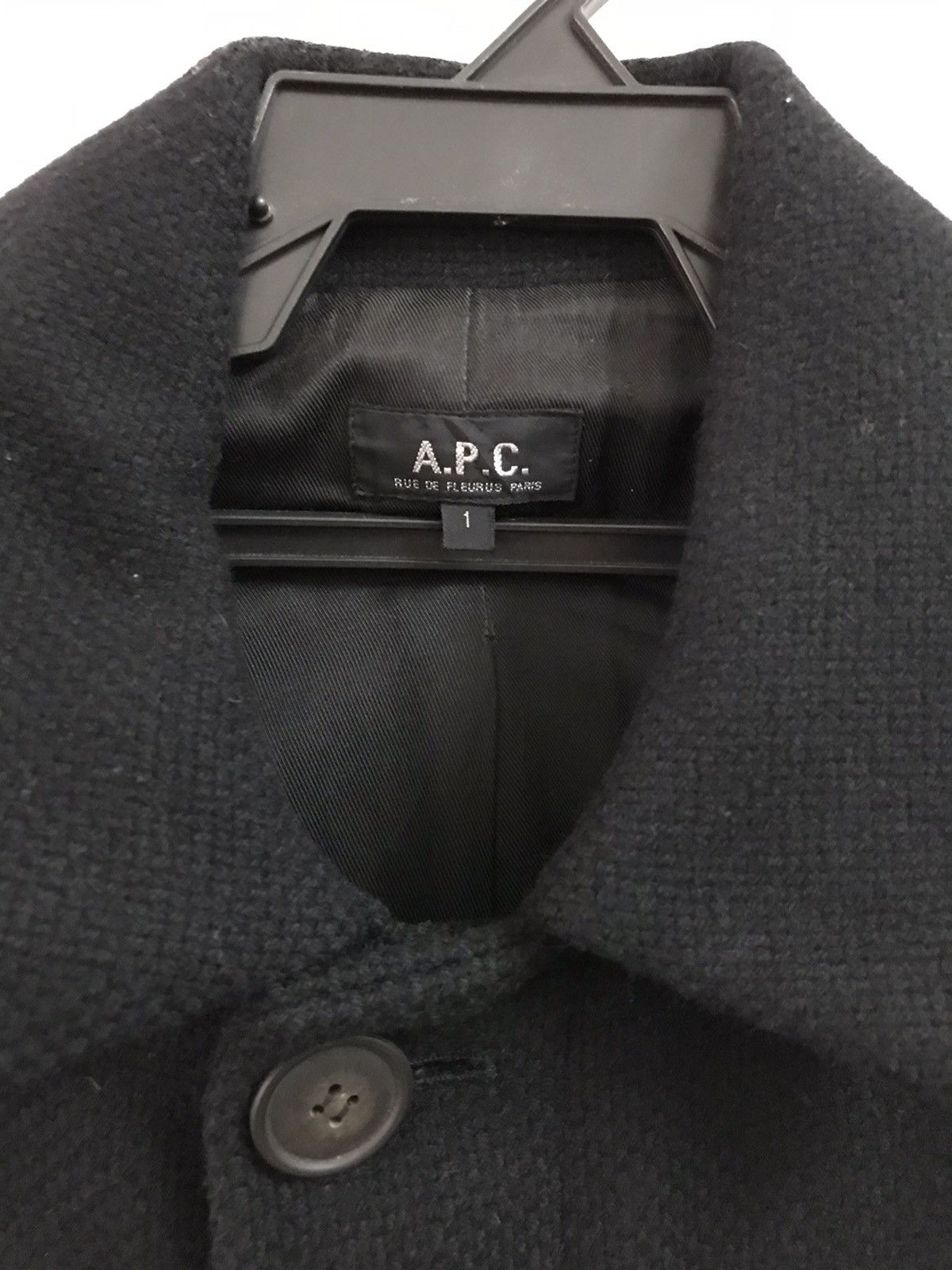 A.P.C. A.P.C. Paris Black Wool Long Single Breasted Coat Size US M / EU 48-50 / 2 - 2 Thumbnail