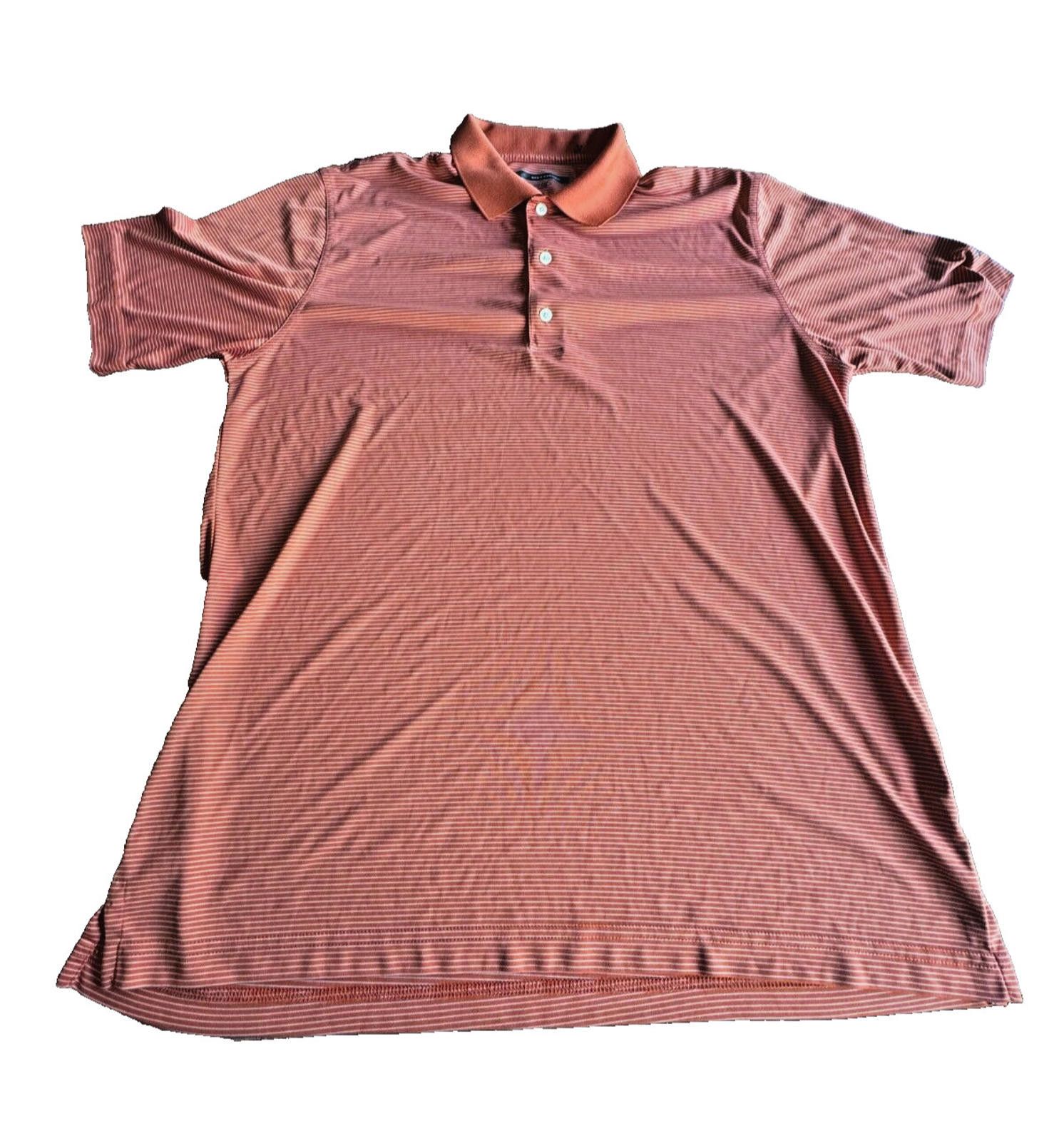 Greg Norman Greg Norman PlayDry Orange Striped Polo Shirt Mens L Size ONE SIZE - 1 Thumbnail