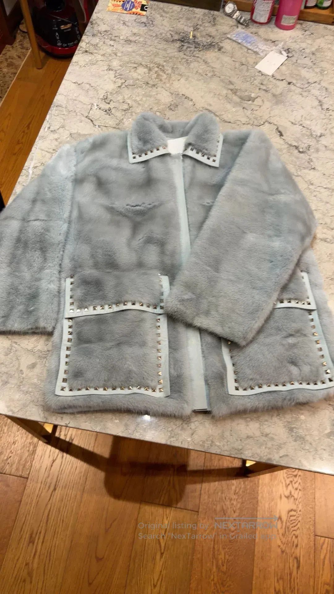 Valentino Valentino Light Blue Furry Coat. Size S / US 4 / IT 40 - 6 Thumbnail