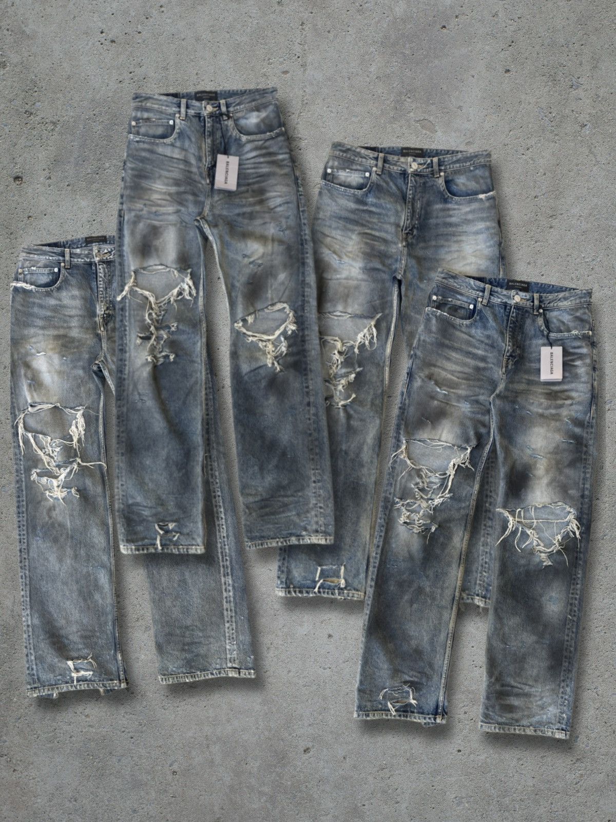 Balenciaga Balenciaga SS22 Oil Spill Mudwash Slim Fit Denims Size US 31 - 6 Thumbnail