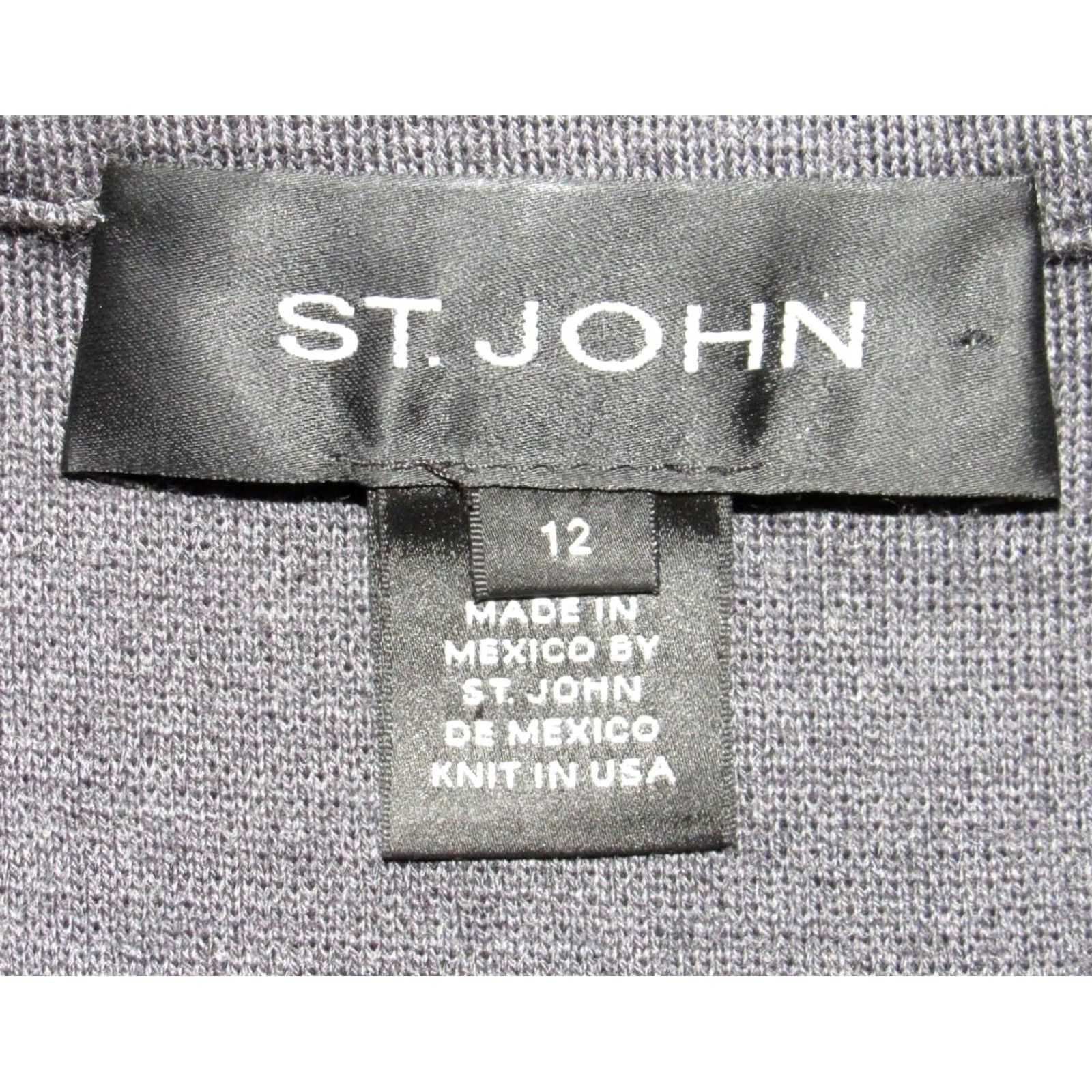 Vintage ST JOHN Grey Blazer Jacket 12 Blazer Women Wool Rayon Blend Knit Grey 12 Womens Size XL / US 12-14 / IT 48-50 - 3 Thumbnail