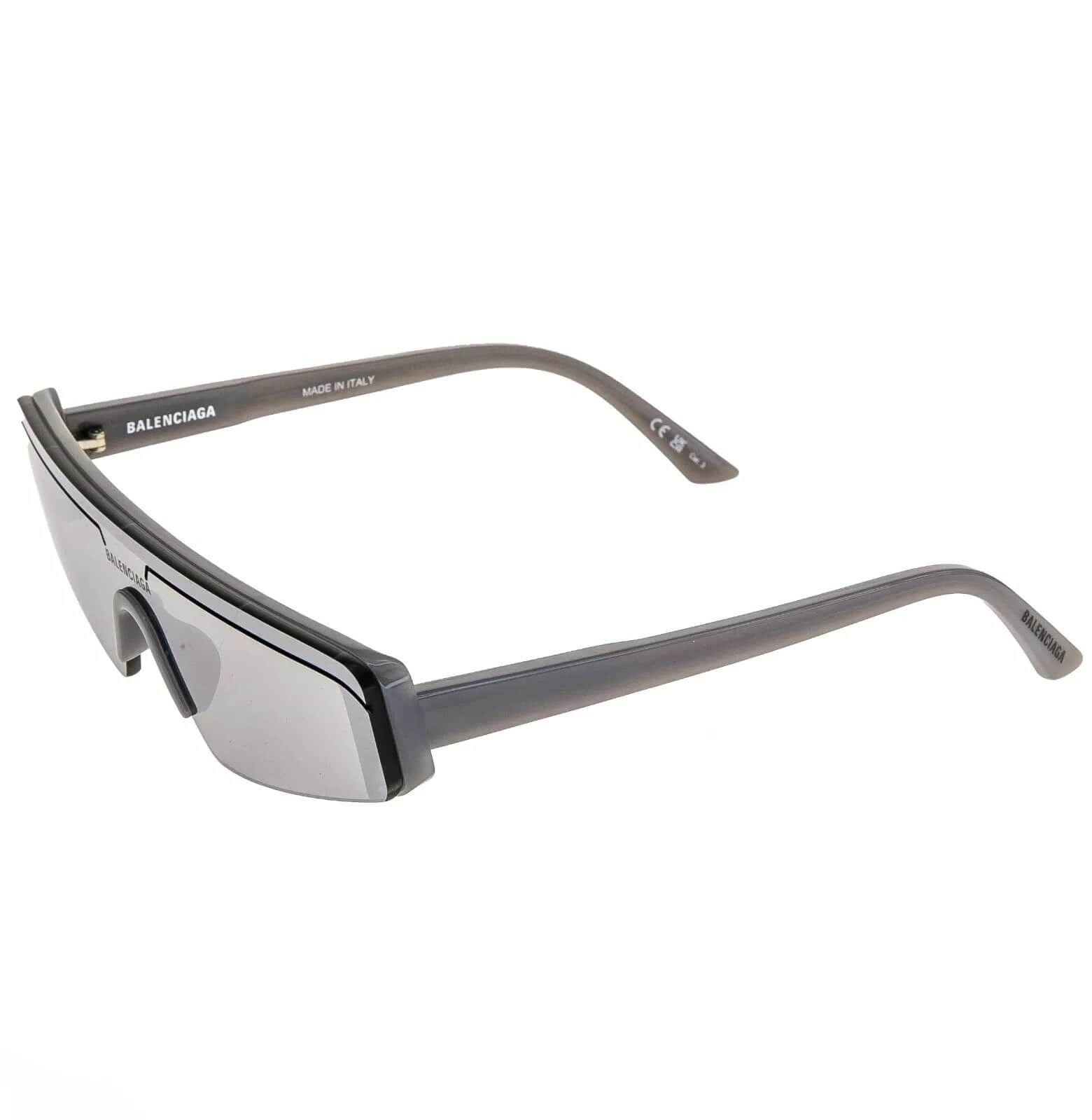 Balenciaga BALENCIAGA SKI 0003 Gray Mirror Slim Fashion BB0003S 011 Size ONE SIZE - 4 Thumbnail