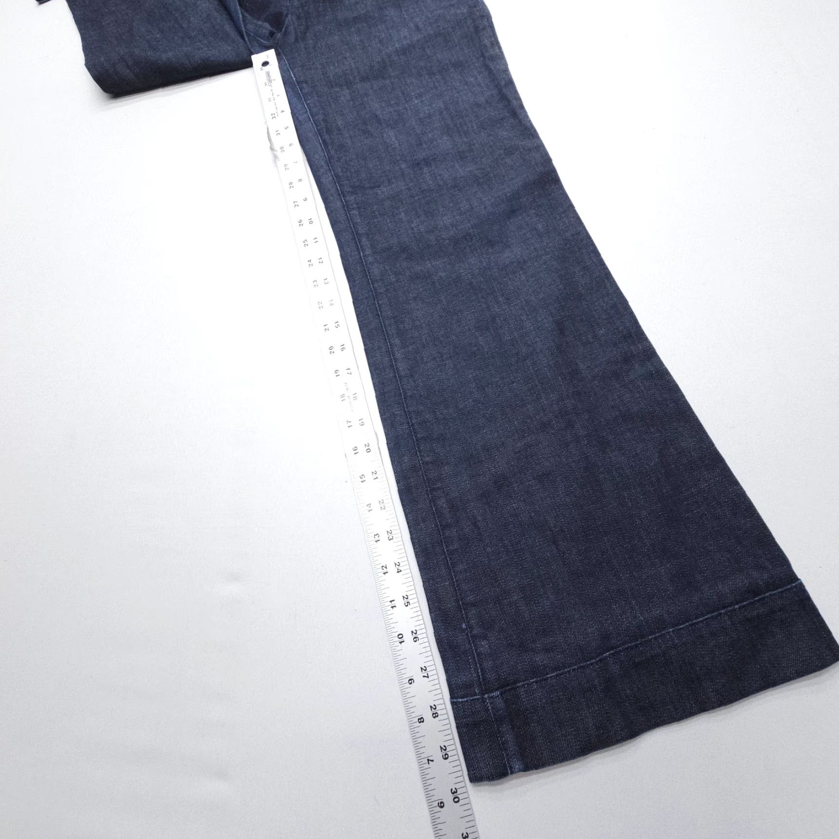 J.Crew VINTAGE J.CREW Jeans Wide-Leg Dark Wash 29x30 5-Pocket Denim Blue Women Baggy 90s Bohemian USA Made Jeans Size 29" - 6 Thumbnail