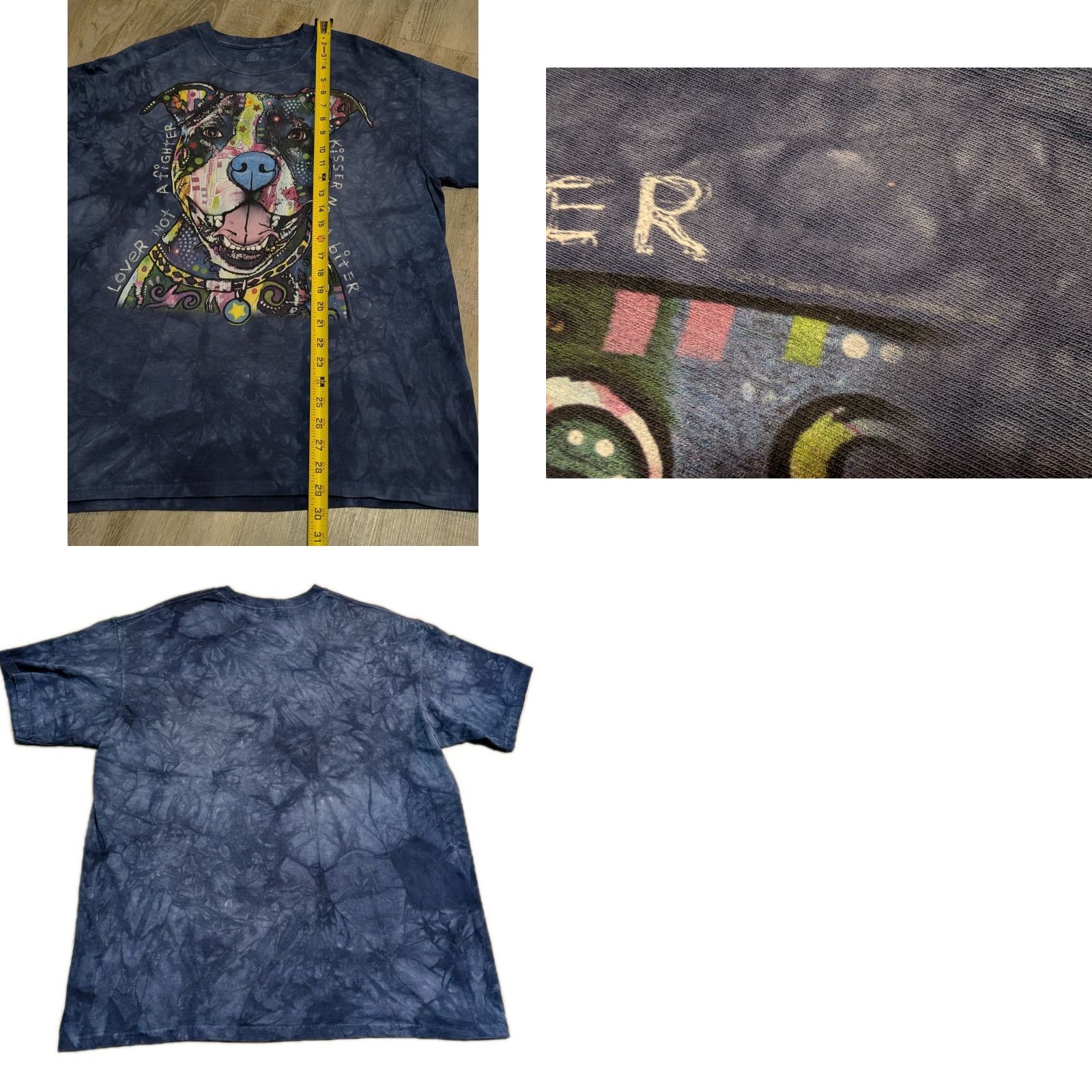 The Mountain The Mountain Shirt XL Blue Tie Dyed Pitbull Dog Lover Tee Short Sleeve Crew Neck Unisex Adults Size US XL / EU 56 / 4 - 8 Thumbnail