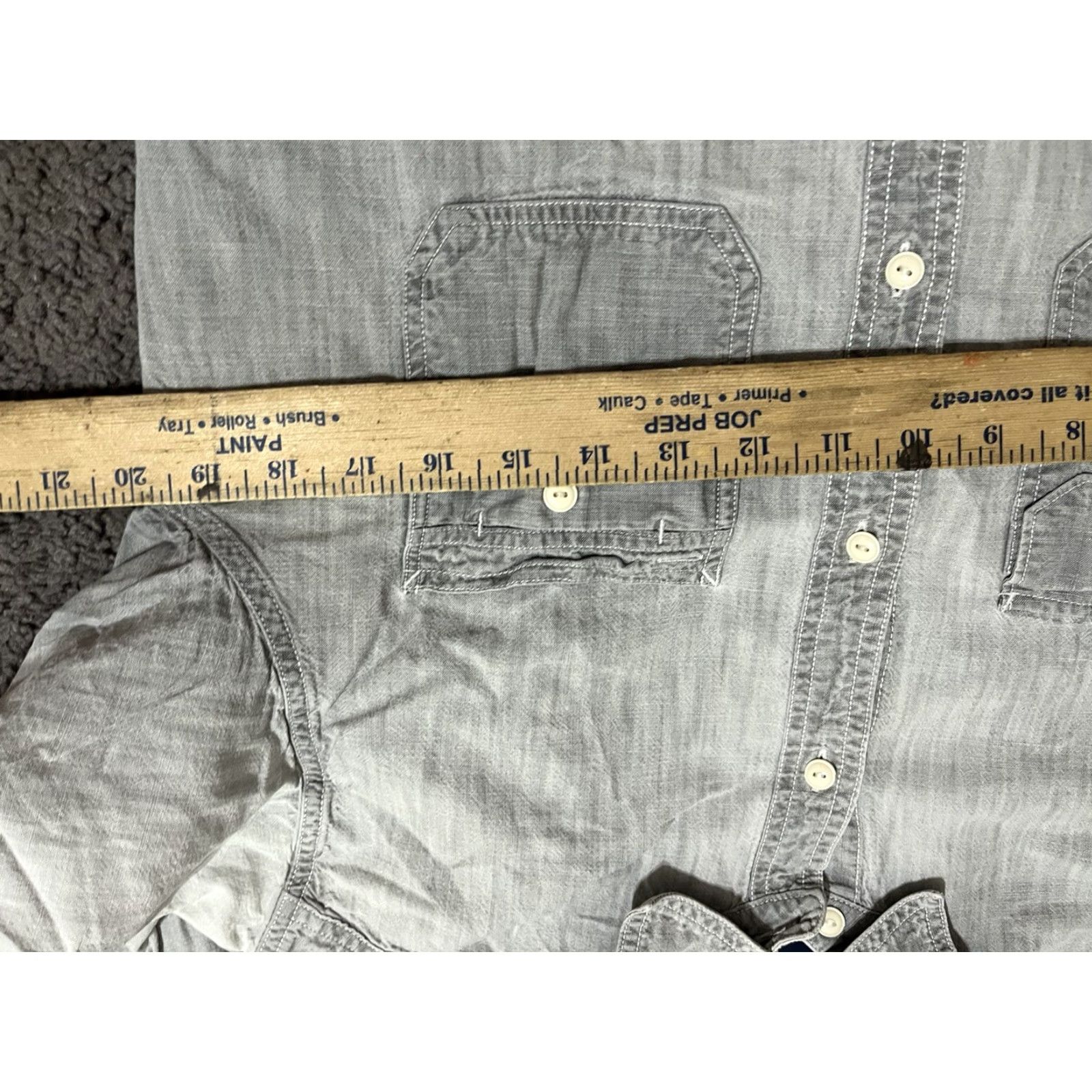 Gap VINTAGE Gap Men’s Button-Up Shirt Long Sleeve M Gray Modern 90s Mens Size US M / EU 48-50 / 2 - 4 Thumbnail