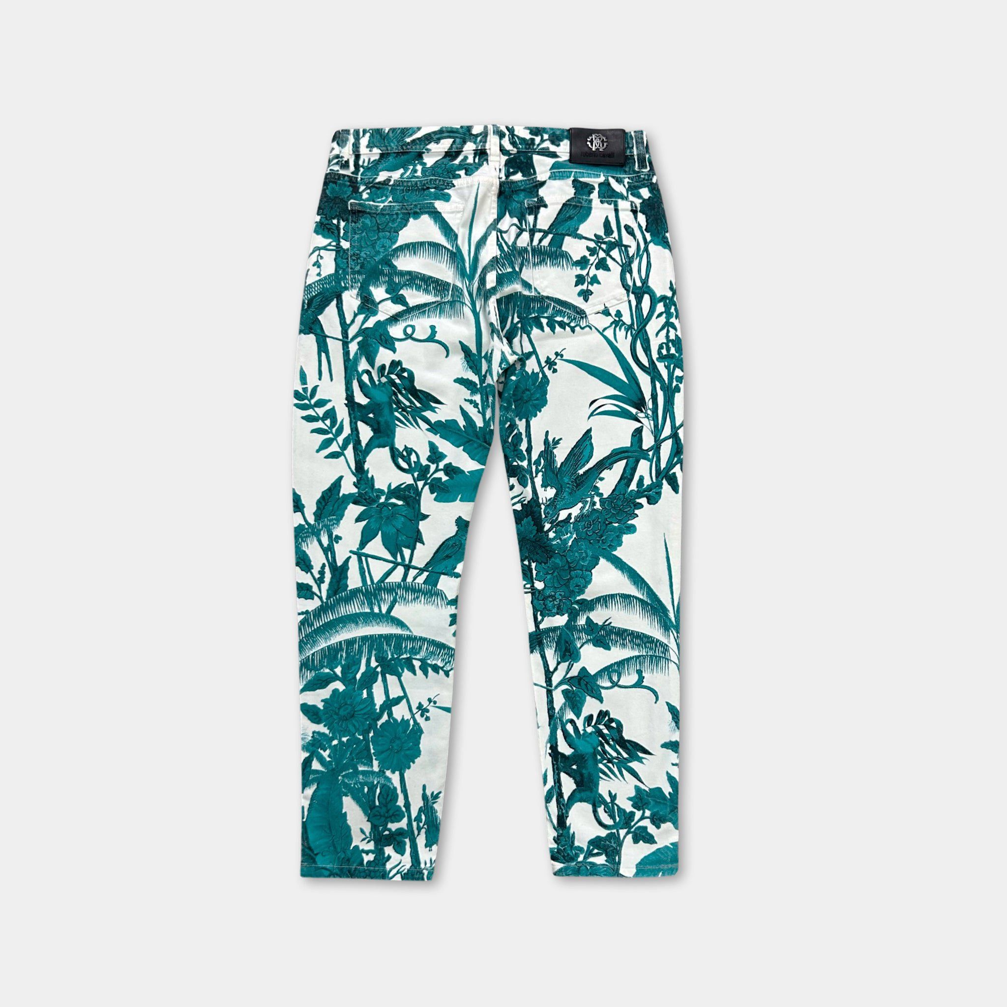Roberto Cavalli Roberto Cavalli Turquoise Tropical Pants Size 33" - 5 Thumbnail