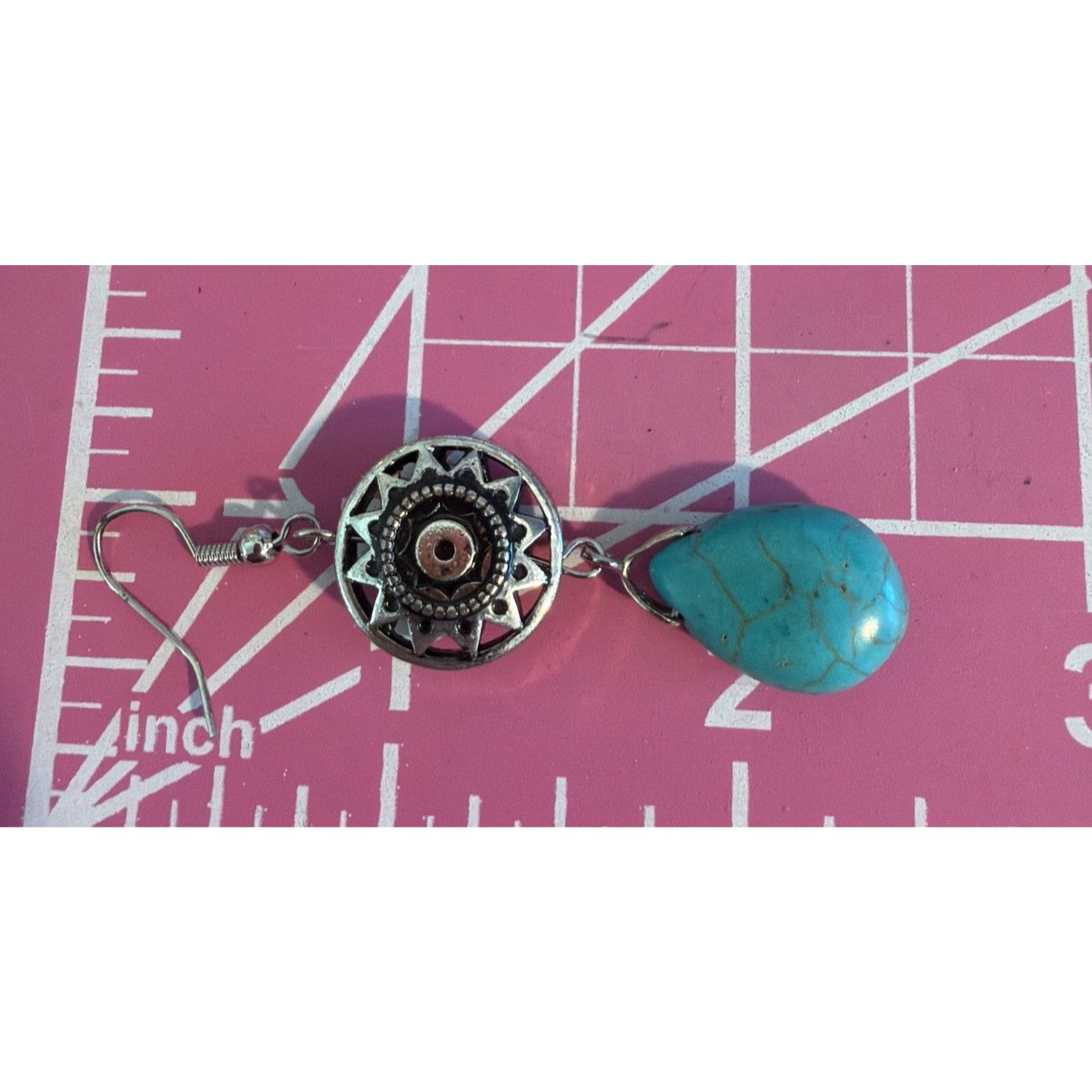 Other Canyon Sky Southwestern Earring Silver Tone Faux Blue Green Size ONE SIZE - 4 Thumbnail