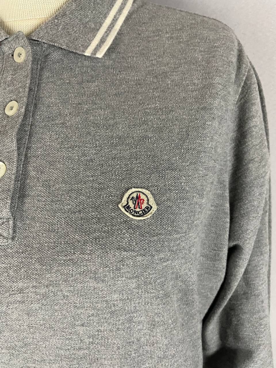 Moncler Moncler Polo Long Sleeve Grey Size US XL / EU 56 / 4 - 6 Thumbnail