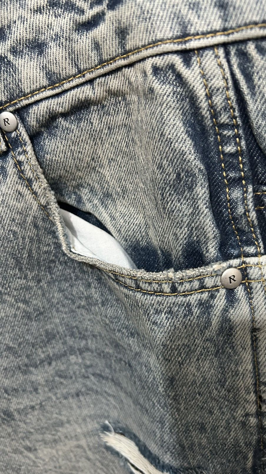 Represent Clo. Represent R3 Distressed Baggy Jeans Blue W33 – Premium Size US 33 - 7 Thumbnail
