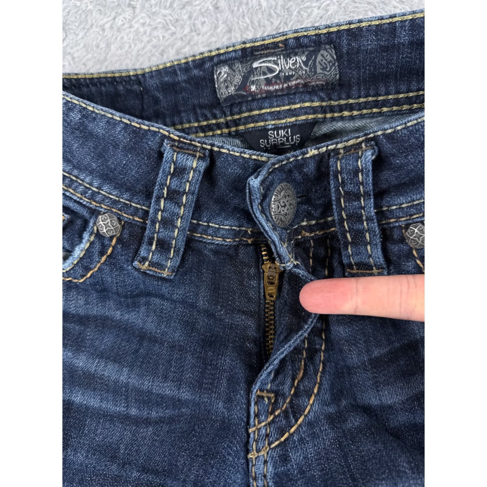 Silver Jeans Co. VINTAGE Silver Jeans Womens Bootcut Jeans 25 Blue Denim Stretch Pockets 2010s Size 42" / US 20 - 5 Thumbnail