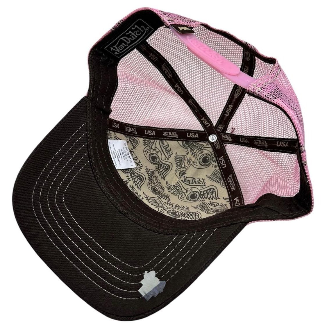 Von Dutch Von Dutch Trucker Hat Brown & Pink Classic Snapback Cap Size ONE SIZE - 3 Thumbnail