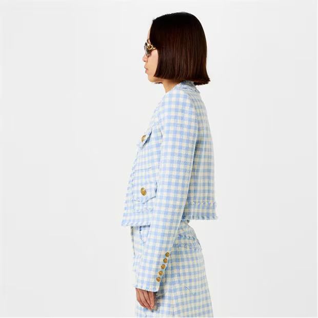 Balmain o1g2r1mq0924 Jacket in Blanc & Blue Size XS / US 0-2 / IT 36-38 - 4 Thumbnail