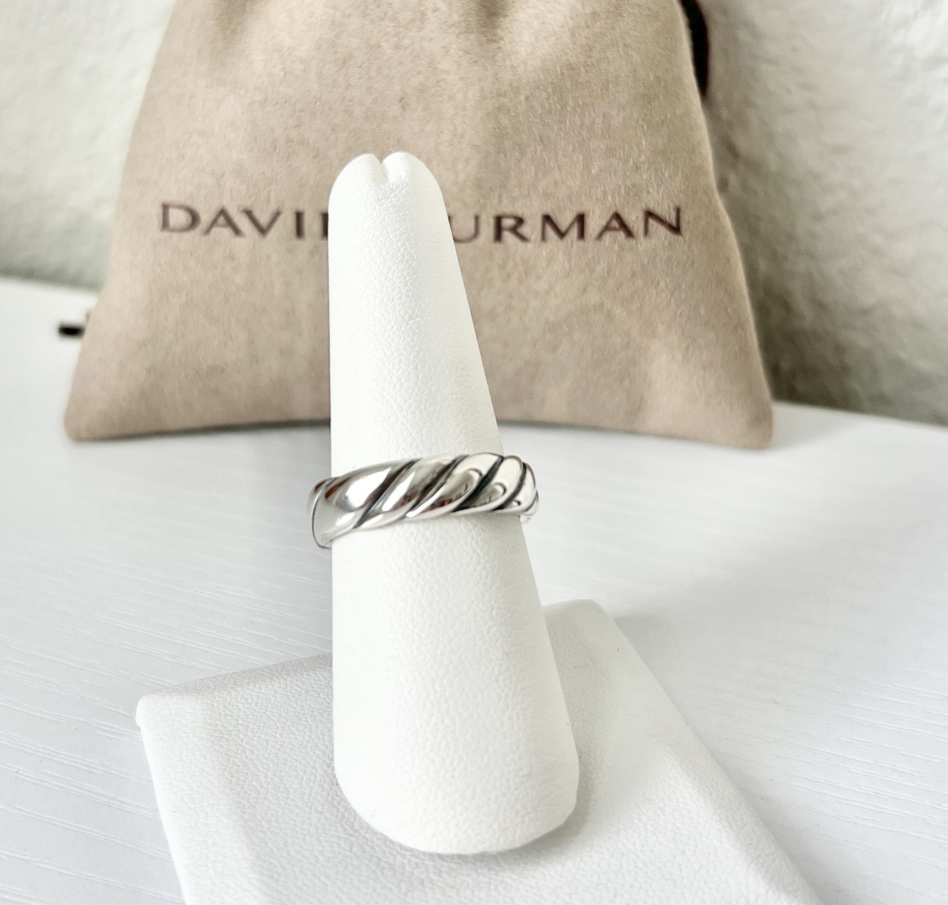 David Yurman david yurman 6mm cable band ring sterling silver size 6US Size ONE SIZE - 3 Thumbnail