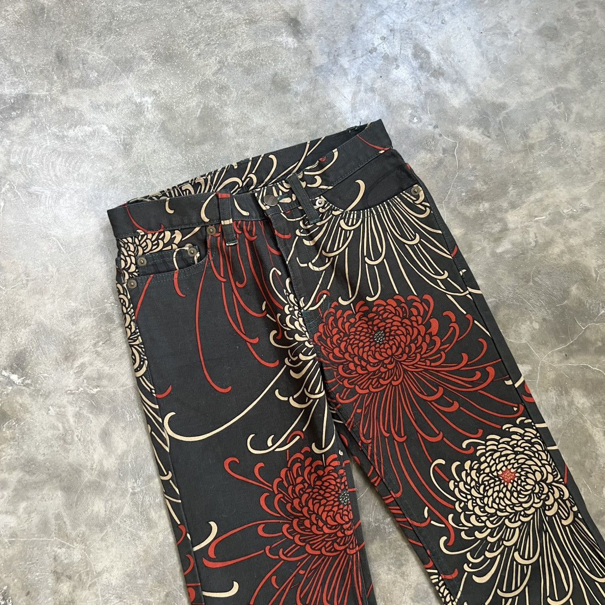 Hysteric Glamour 2000s Glamdy Floral Flared Jeans Size 26" / US 2 / IT 38 - 3 Thumbnail