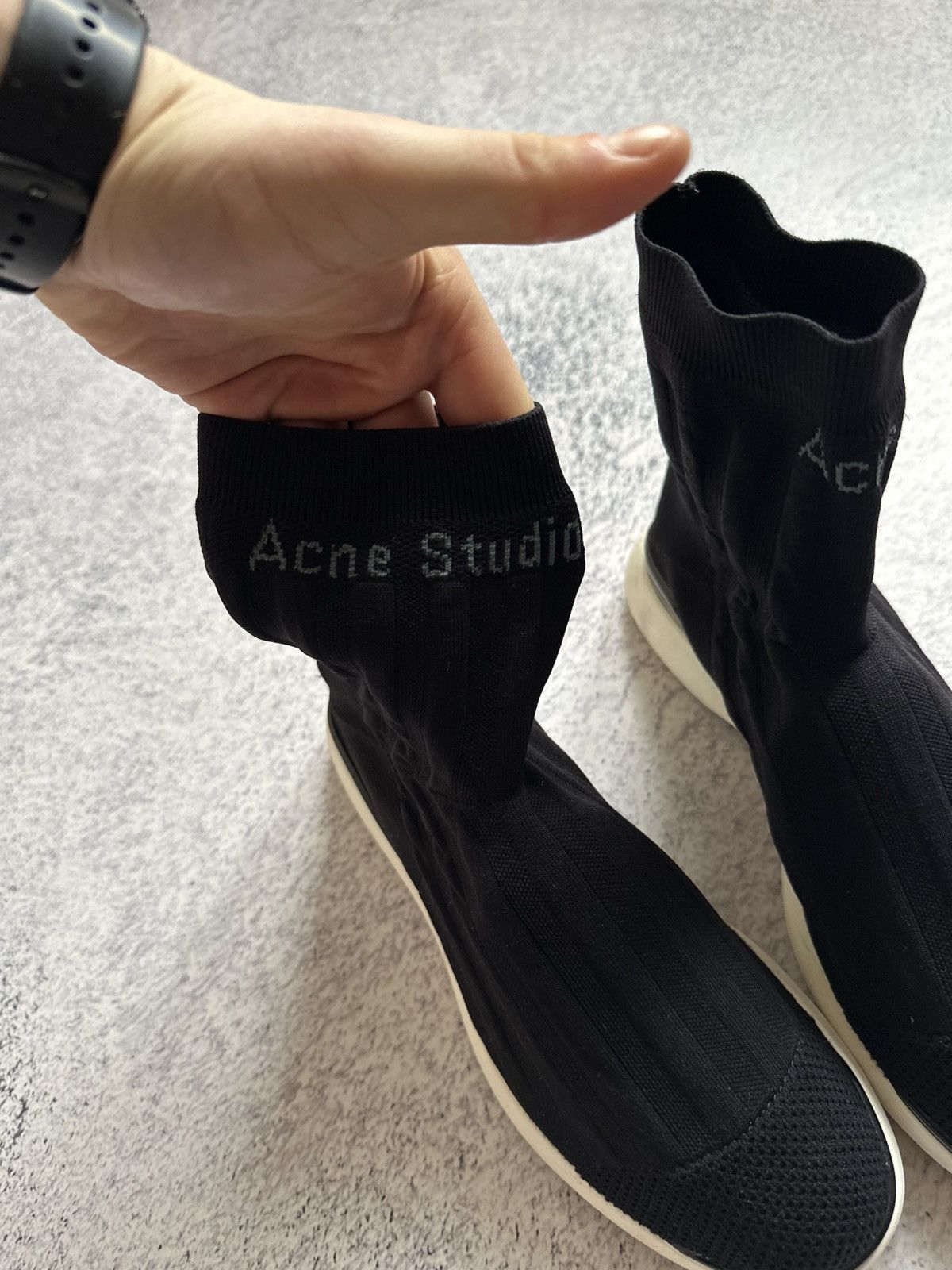 Acne Studios Acne Studios Tristan AS Black/White Sock Sneakers Size 38 Size US 8 / IT 38 - 4 Thumbnail