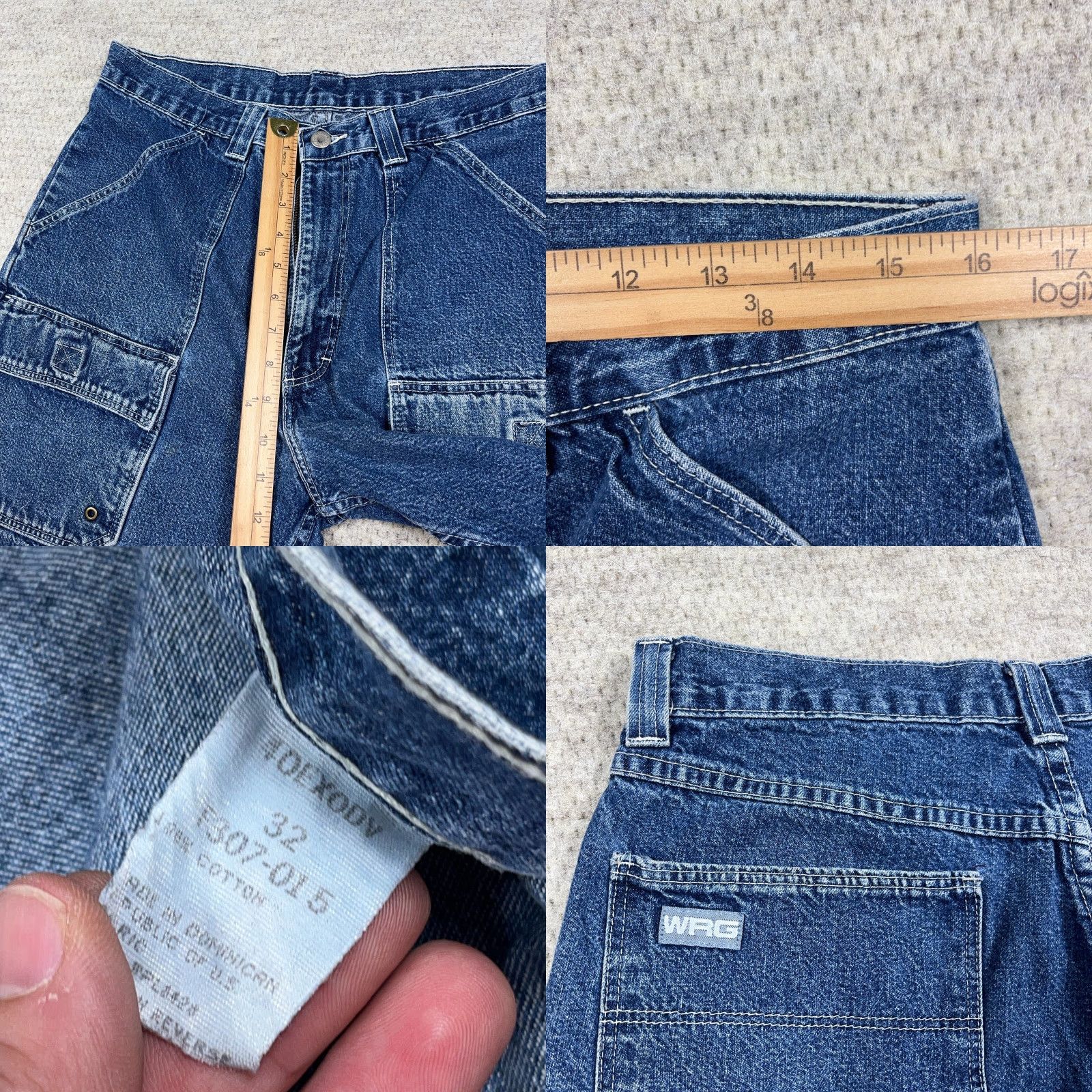Wrangler VINTAGE Wrangler Cargo Shorts Men 32 Denim Blue 5-Pocket Relaxed Baggy Jorts Work Wear 90s Rockabilly Hip Hop Grunge Classic Mens Size US 32 / EU 48 - 8 Thumbnail