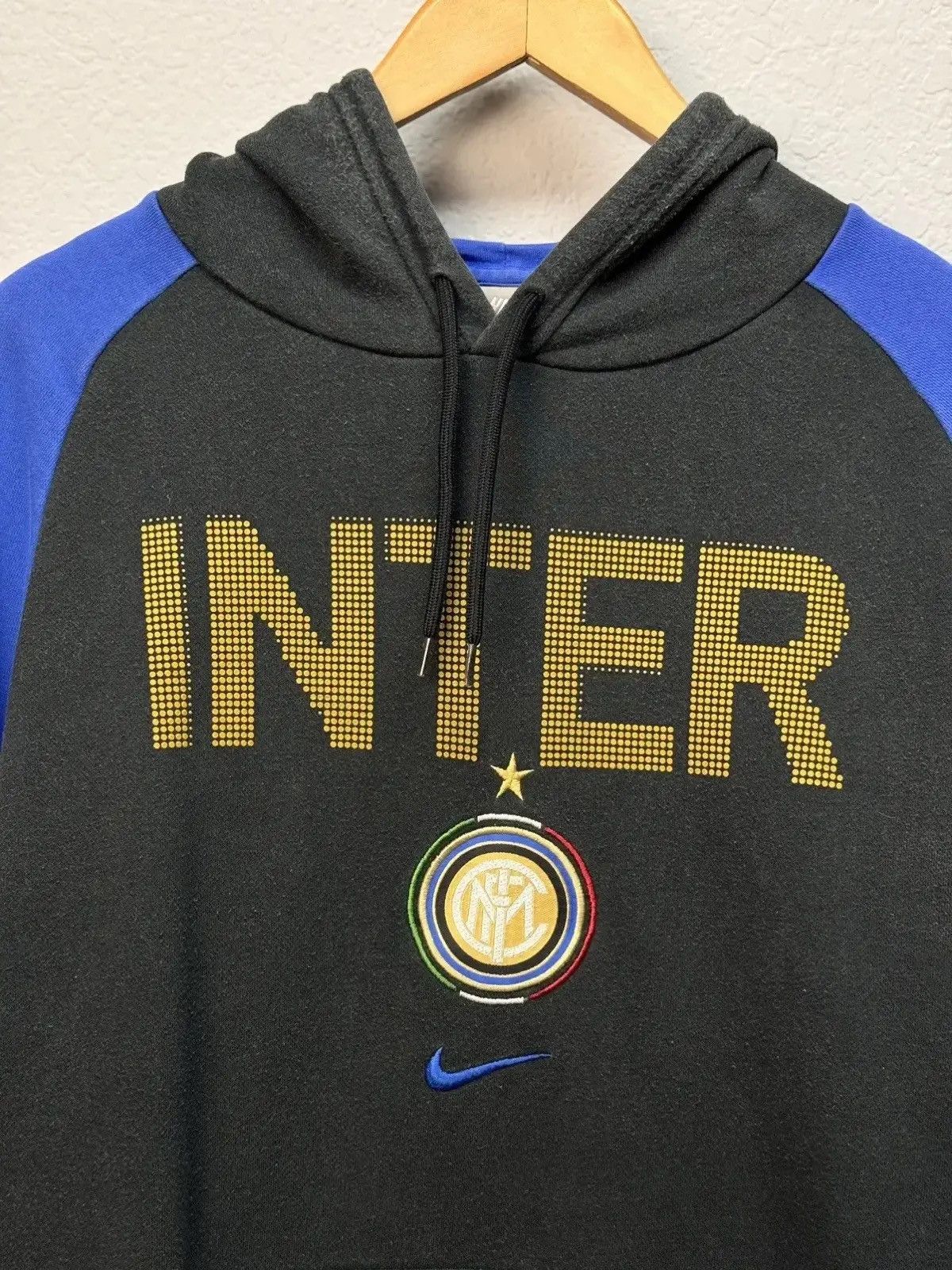 Nike × Vintage Vintage Nike Inter Milan Y2K Hoodie Blockkore Style Size US L / EU 52-54 / 3 - 4 Thumbnail