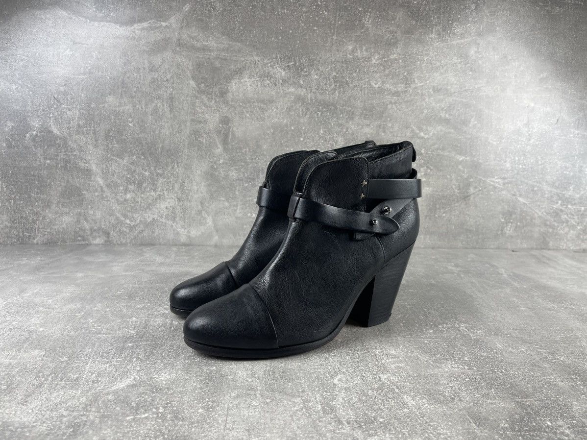 Rag & Bone Rag & Bone Avant Garde Black Leather Strap Ankle Boots Heel Size US 9 / IT 39 - 1 Thumbnail