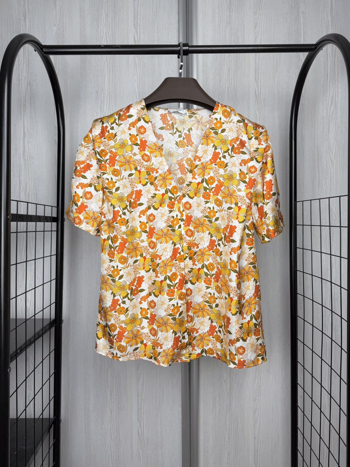 Sandro Sandro Paris Flower Floral Silk Blouse Ecru Size M / US 6-8 / IT 42-44 - 1 Thumbnail