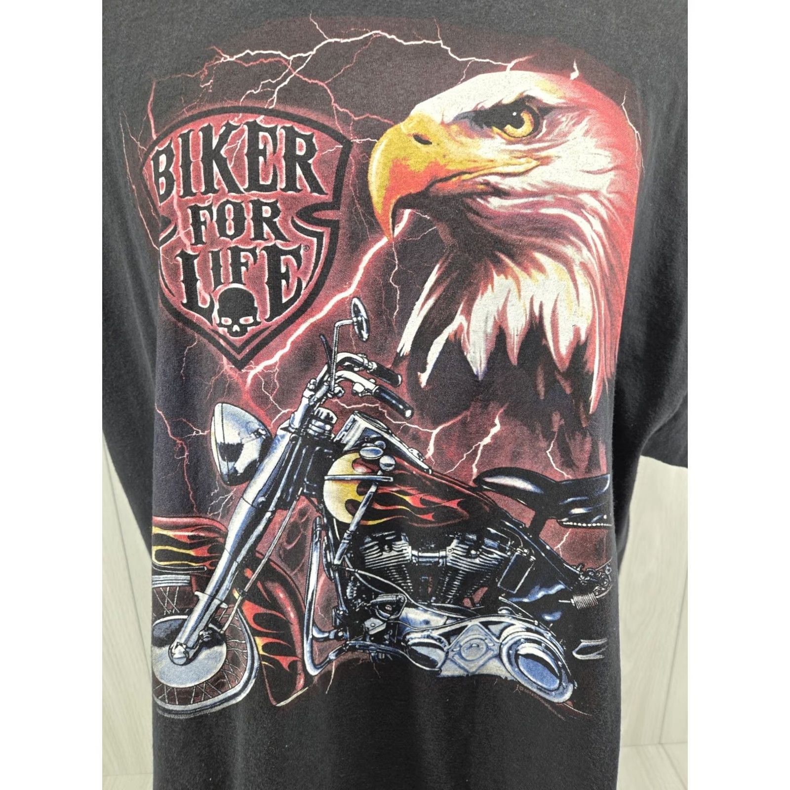 Vintage Hot Leathers Biker For Life T Shirt Mens 2XL Black Short Sleeve Eagle Skull 2013 Size US XXL / EU 58 / 5 - 3 Thumbnail